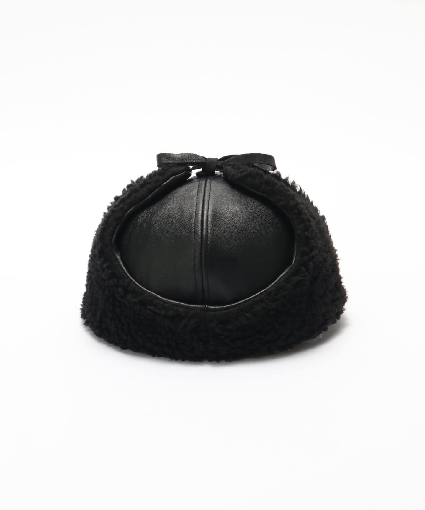 Winner Cap×JOURNAL STANDARD Earflap Cap Winner Cap×JOURNAL STANDARD Earflap Black Lambskin（キャップ