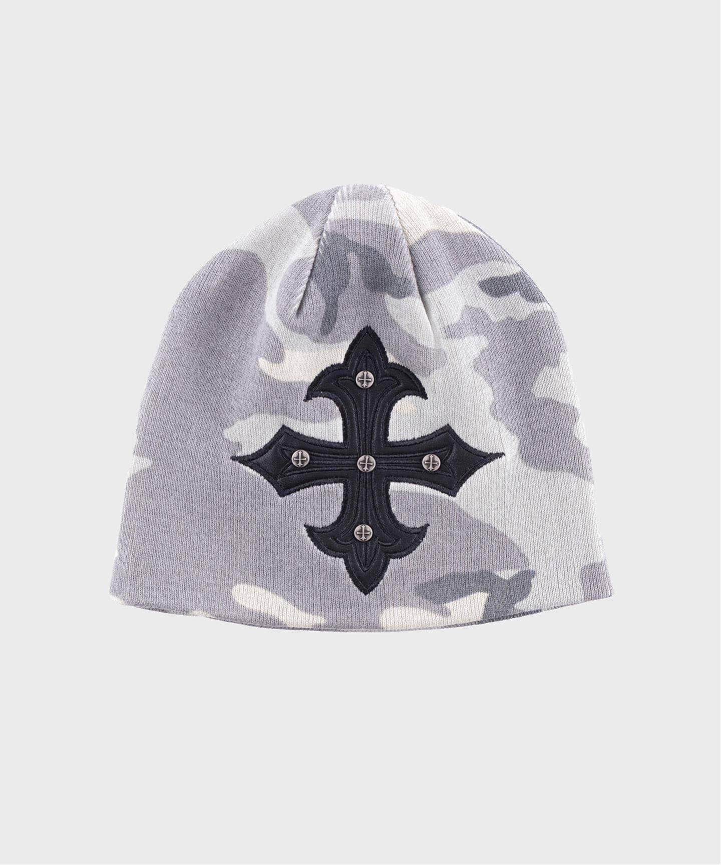 SUPPLIER / サプライヤー Camouflage Cross Leather Patch Beanie