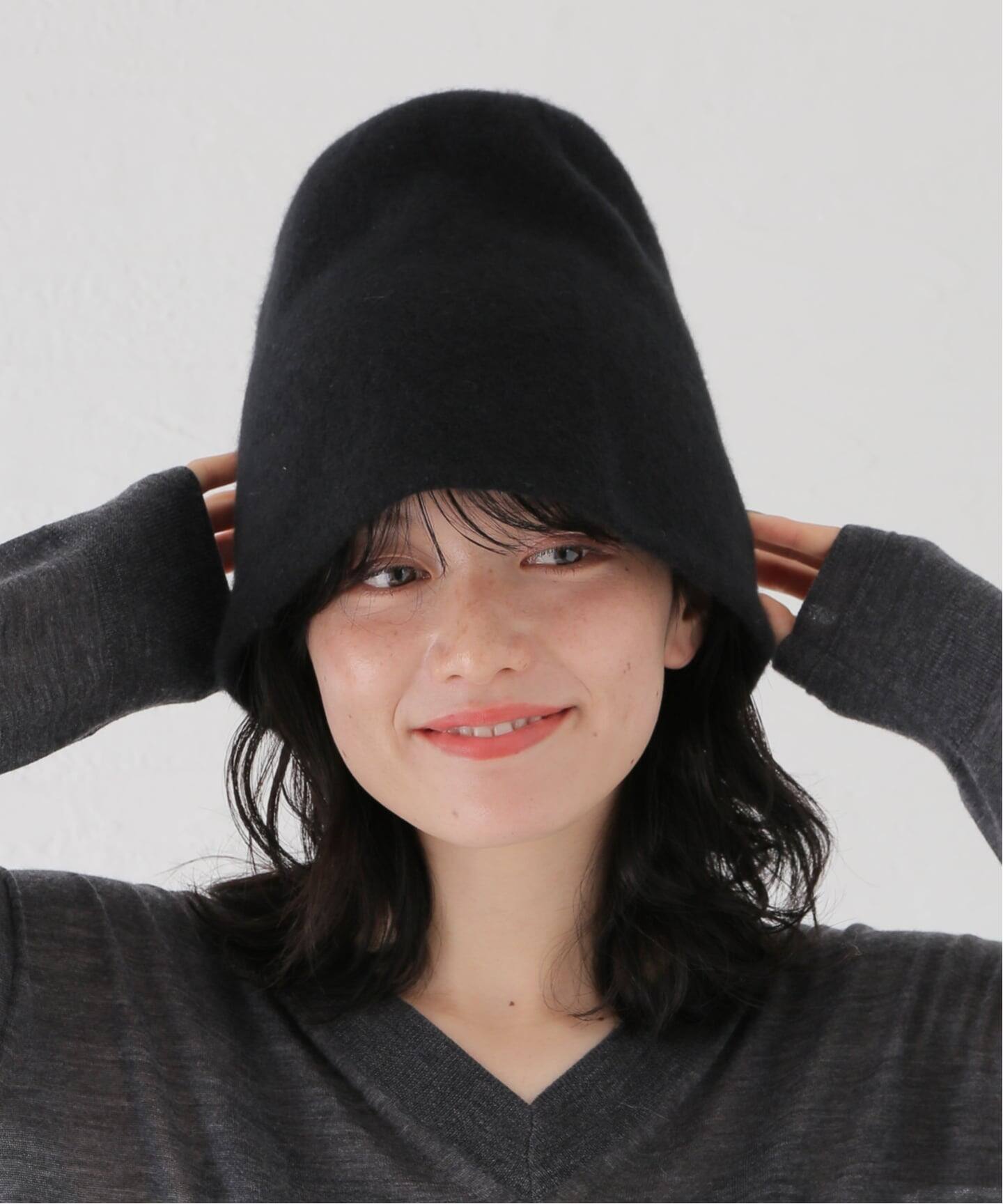 y YO（イーヨ）　DAIANA hat ブラック　カシミア　ニット帽 y YO/イーヨ DAIANA hat ハット 576-55-700001-25（ハット）｜IENA