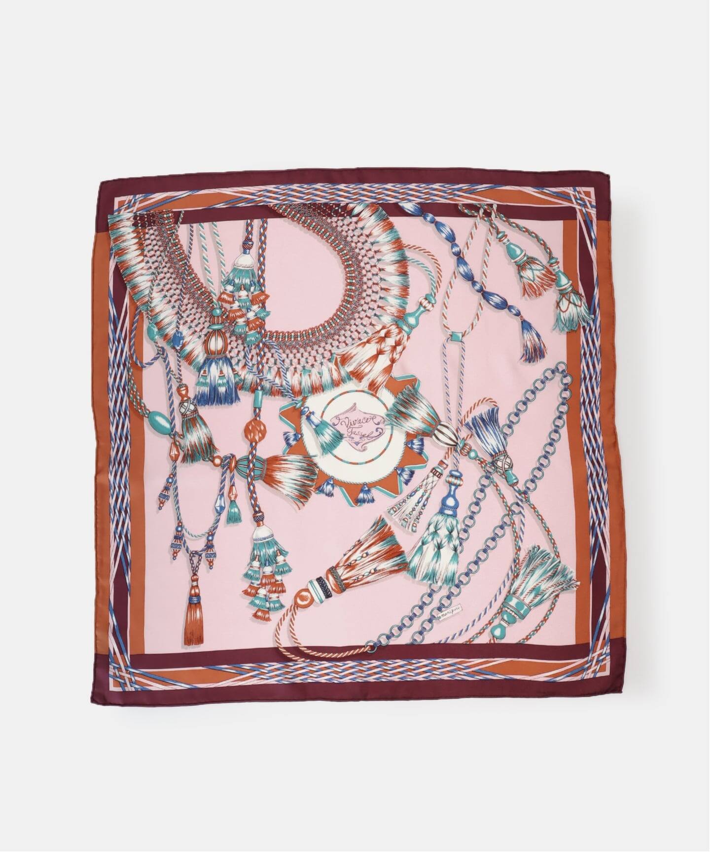 manipuri/マニプリ シルクスカーフ 65*65 タッセル（スカーフ