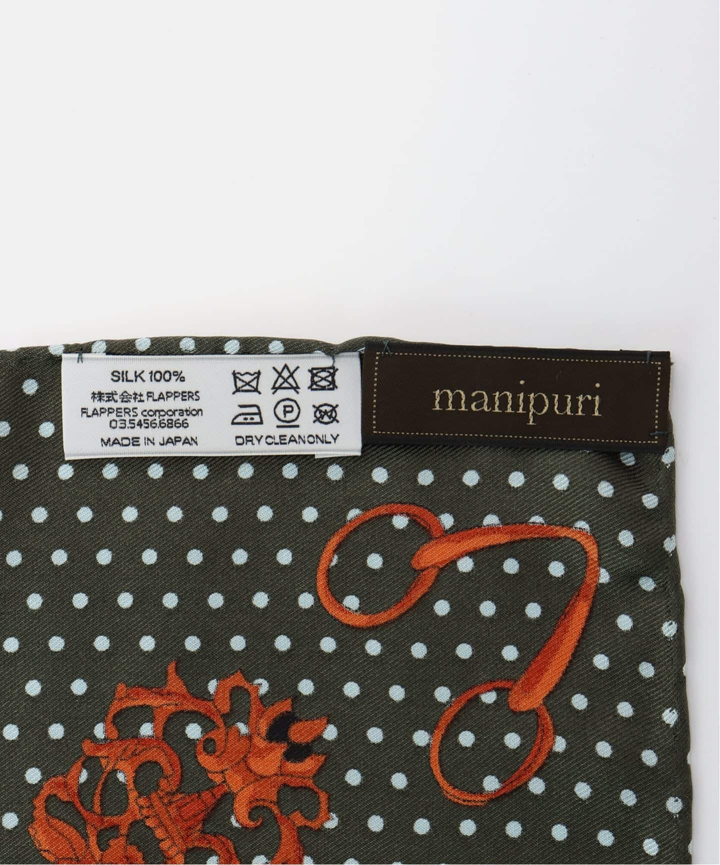 manipuri/マニプリ シルクスカーフ 65*65 ドット（スカーフ／バンダナ