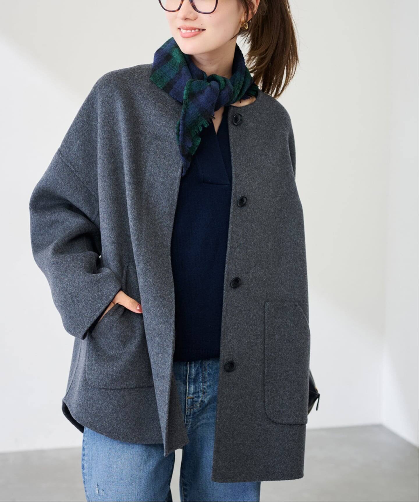 MY LAB ウールチェック三角スカーフ（スカーフ／バンダナ）｜FRAMeWORK