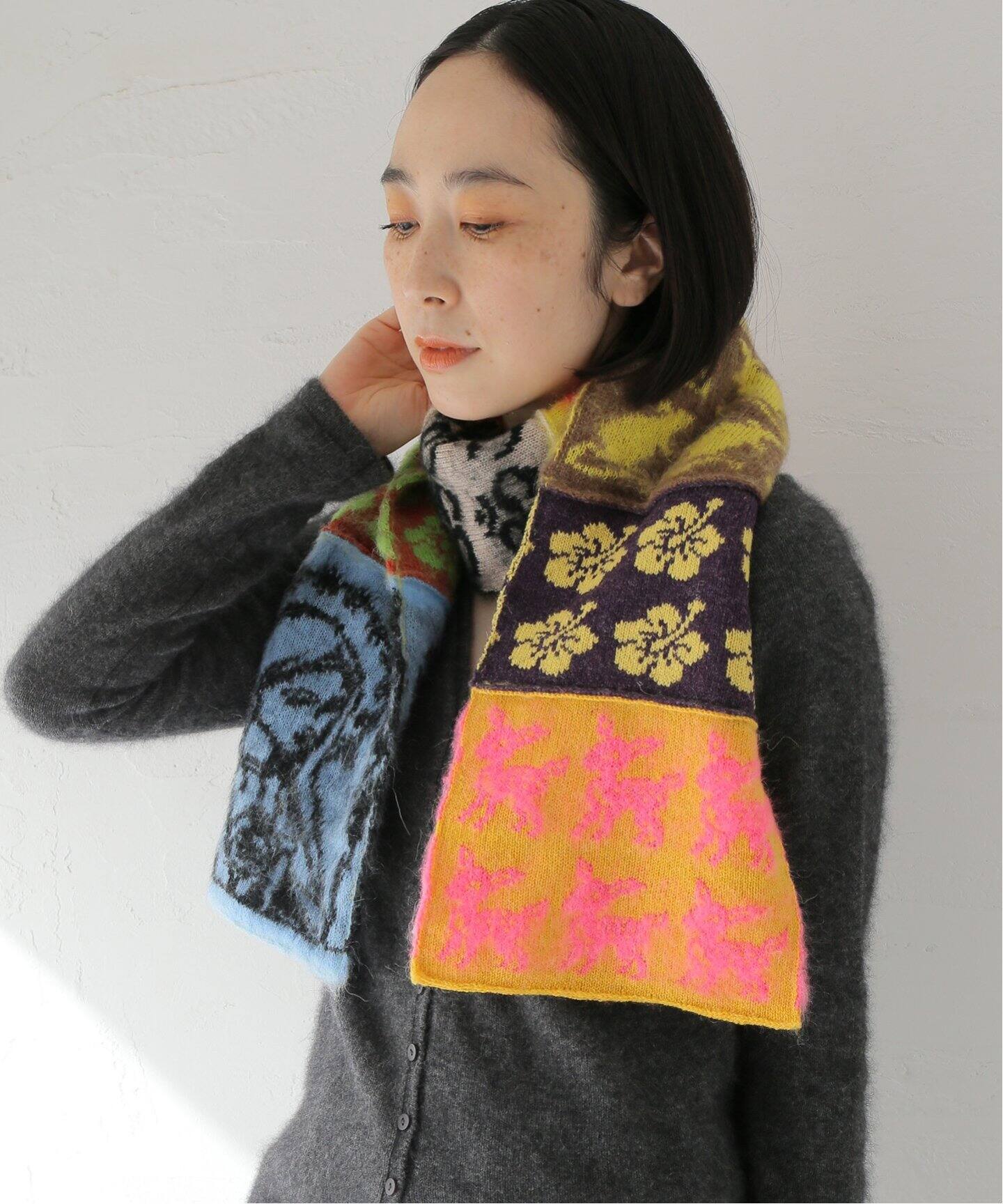 Ashley Williams / アシュリー・ウィリアムズ】 PATCHWORK KNIT SCARF 