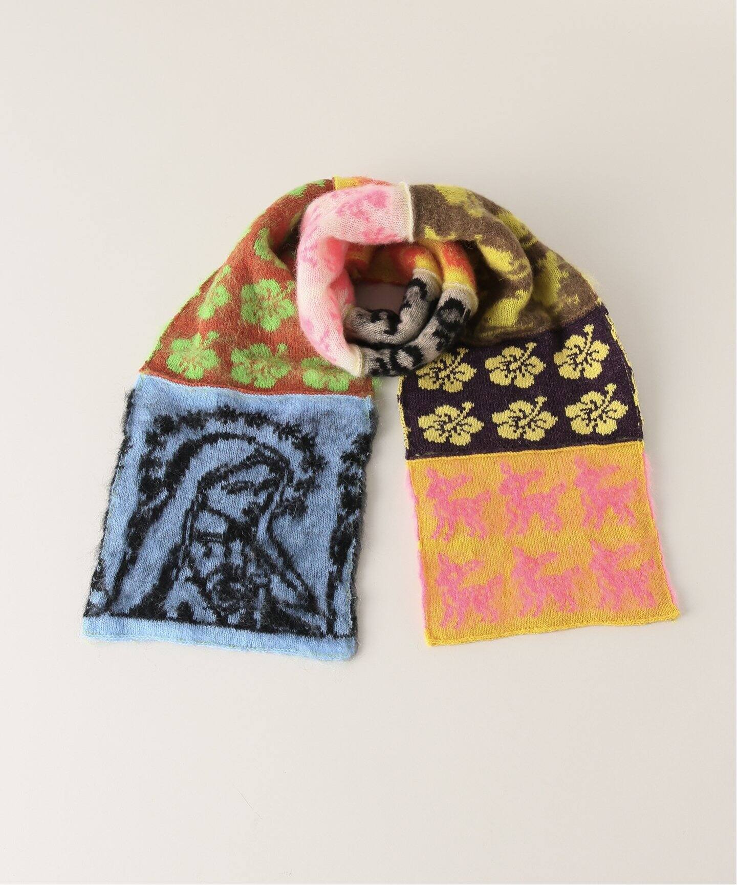 Ashley Williams / アシュリー・ウィリアムズ】 PATCHWORK KNIT SCARF 