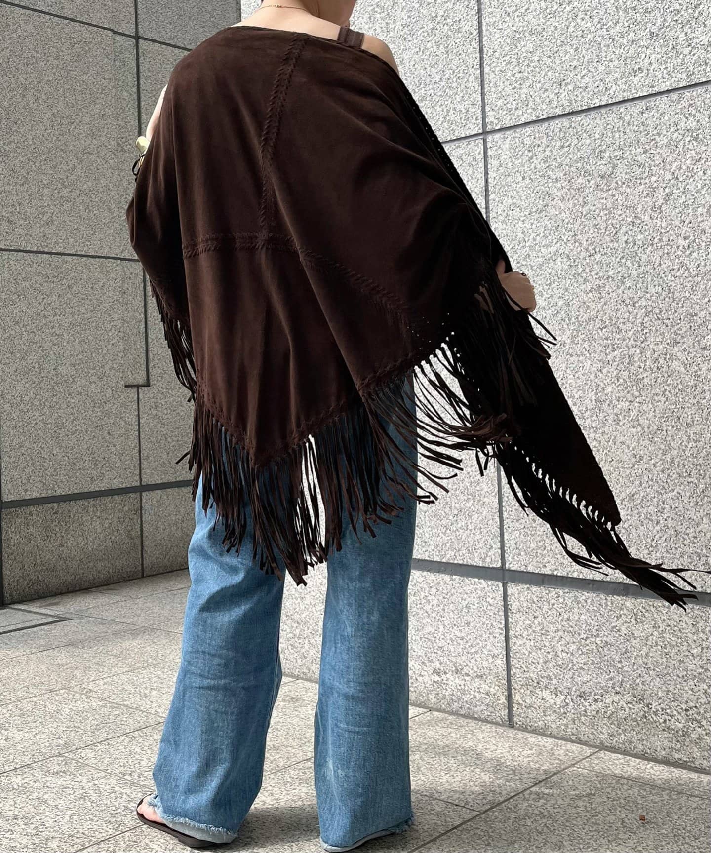 SIMONETTA RAVIZZA/シモネッタラヴィッツァ】 SUEDE SHAWL