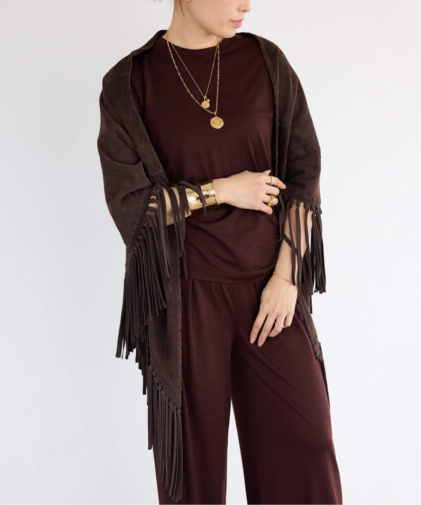 SIMONETTA RAVIZZA/シモネッタラヴィッツァ】 SUEDE SHAWL