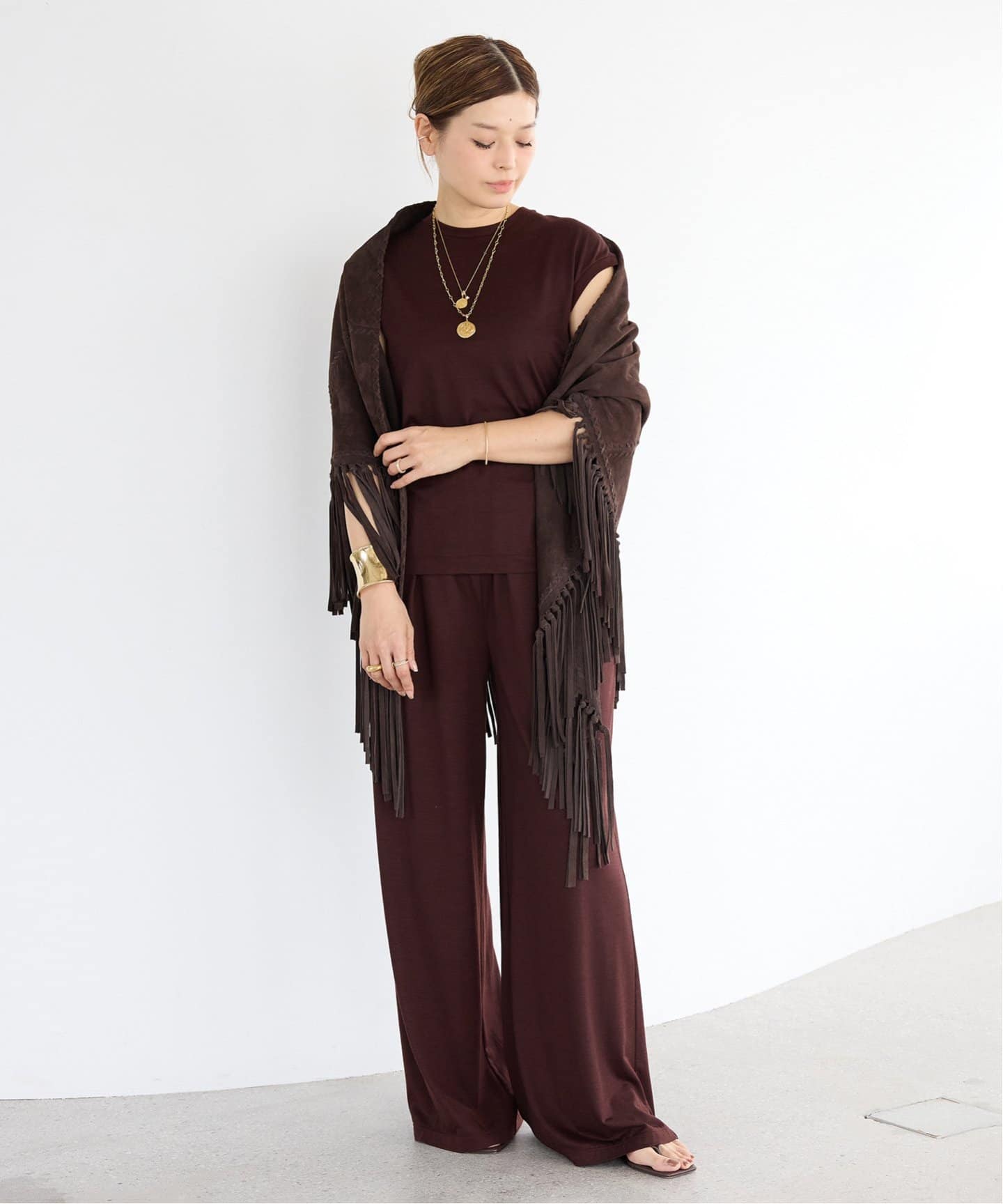 SIMONETTA RAVIZZA/シモネッタラヴィッツァ】 SUEDE SHAWL