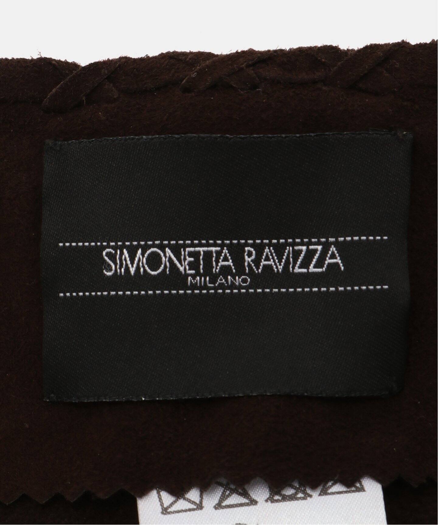 【ドゥーズィエムクラス】SIMONETTA RAVIZZAミンクショルダーベルト ドゥーズィエムクラス Border Belt ショルダー ストラップ 茶