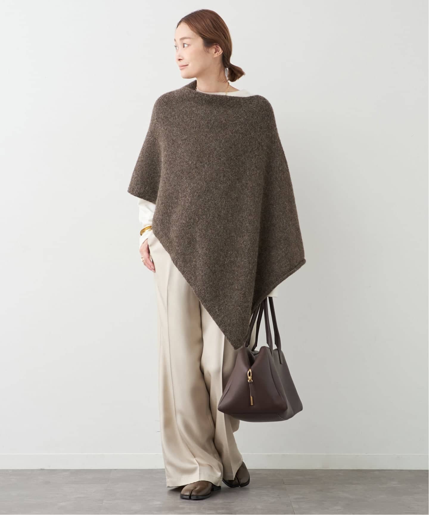 LAUREN MANOOGIAN/ローレン マヌージアン】FOLD PONCHO（ニット