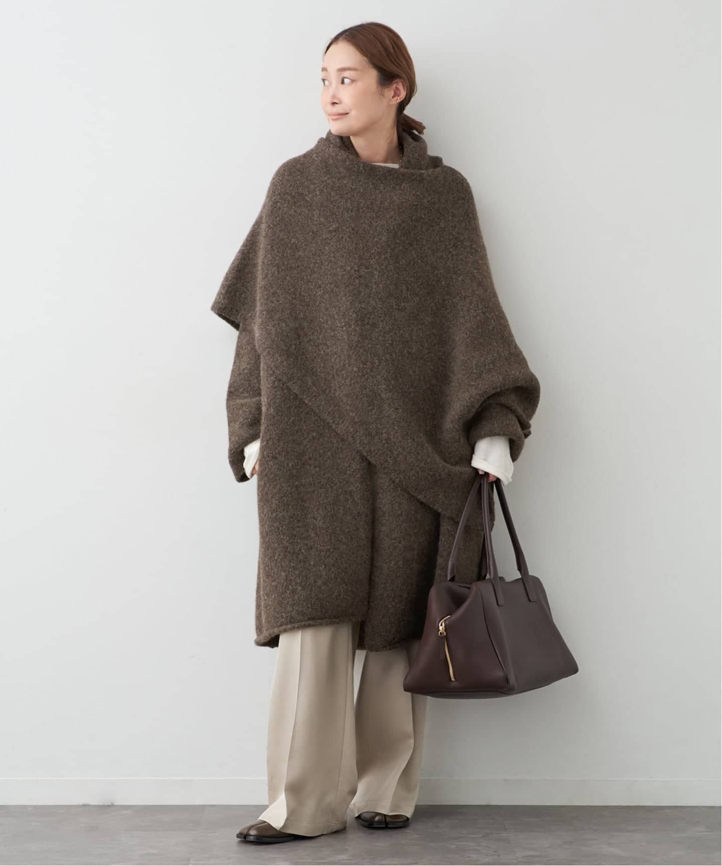 LAUREN MANOOGIAN/ローレン マヌージアン】FOLD PONCHO（ニット