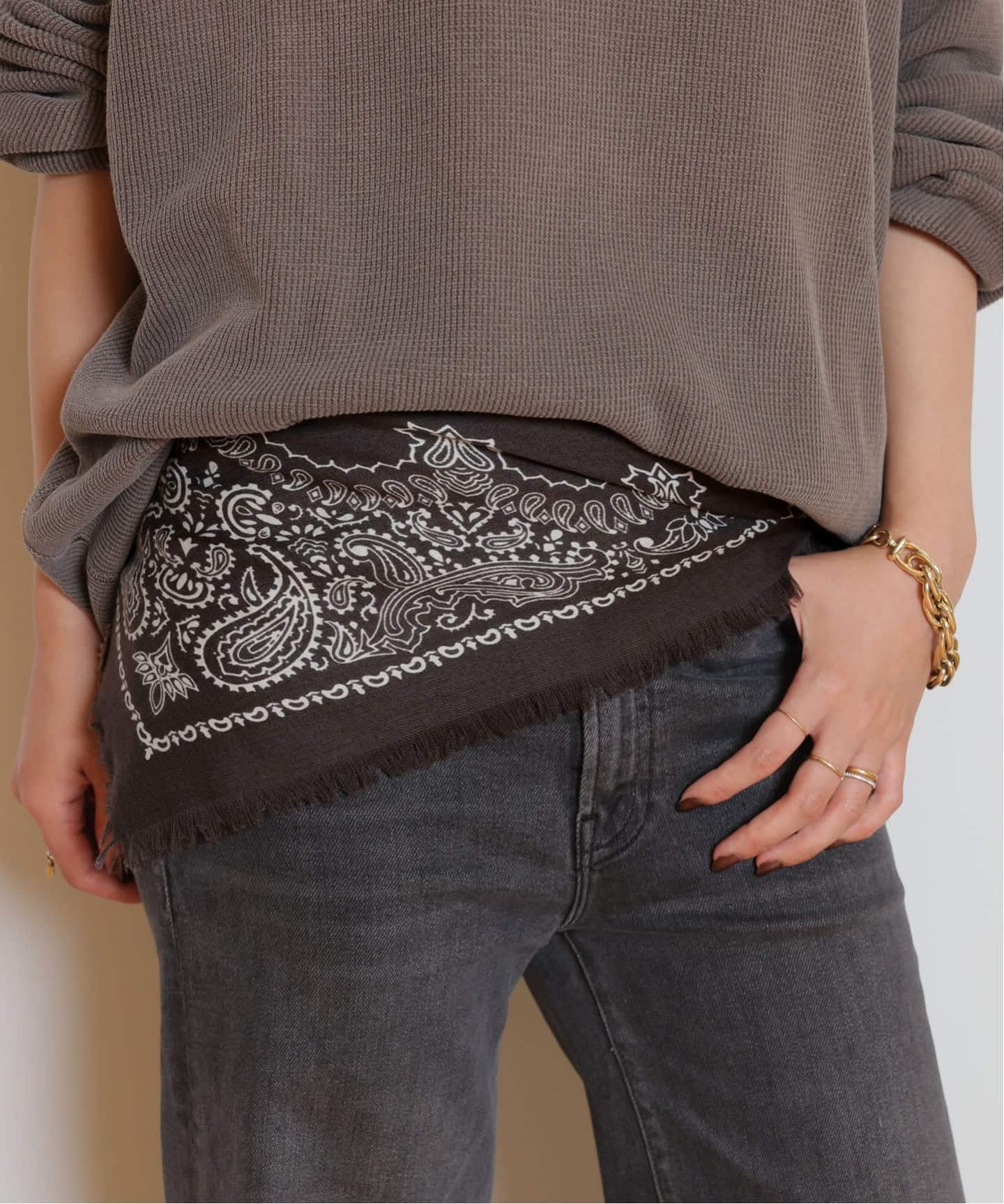 DESTIN/デスティン】90*90 WOOL BANDANA スカーフ（スカーフ