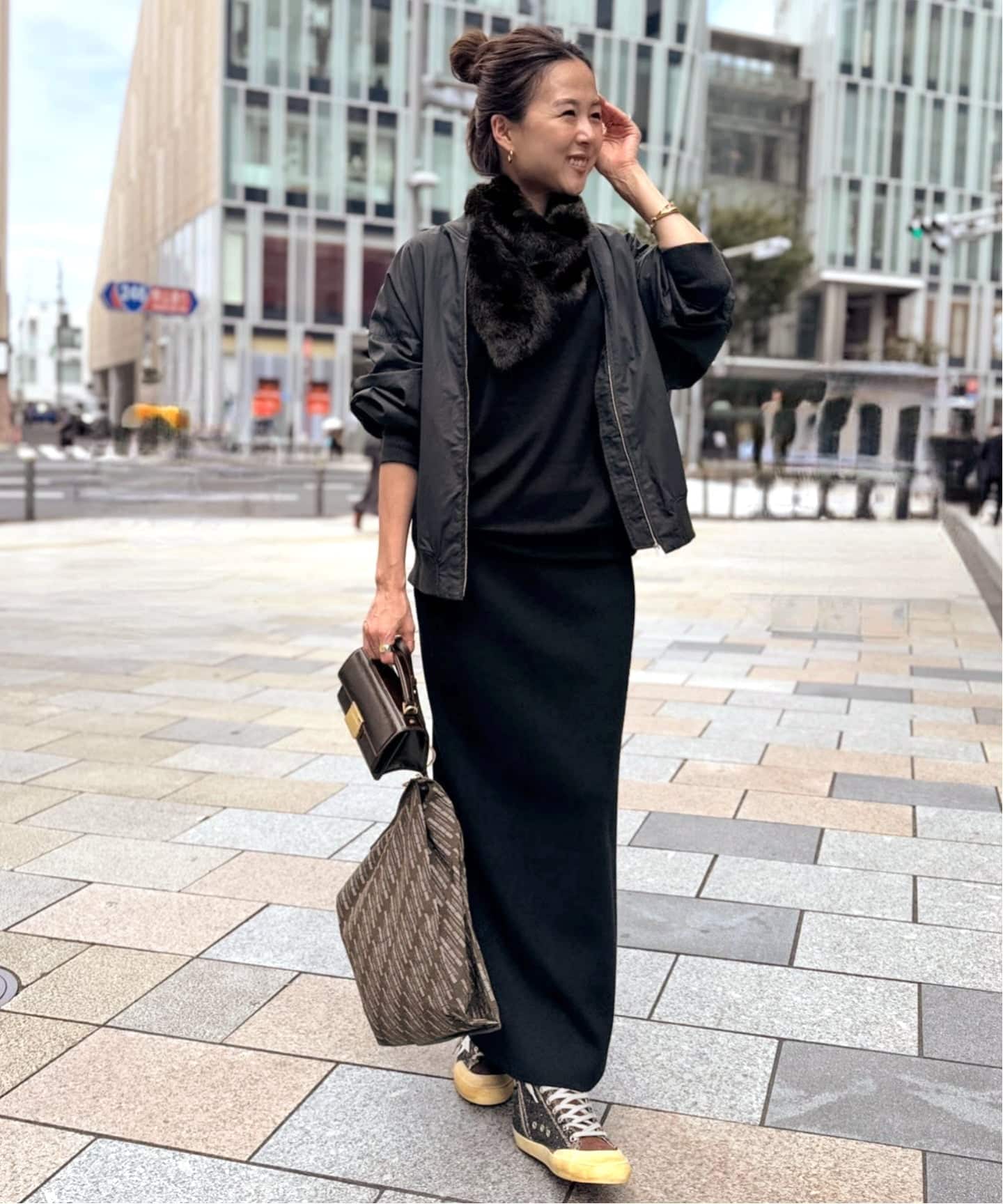 YVES SALOMON/イヴ サロモン】 MINK BANDANA（スカーフ／バンダナ）｜L