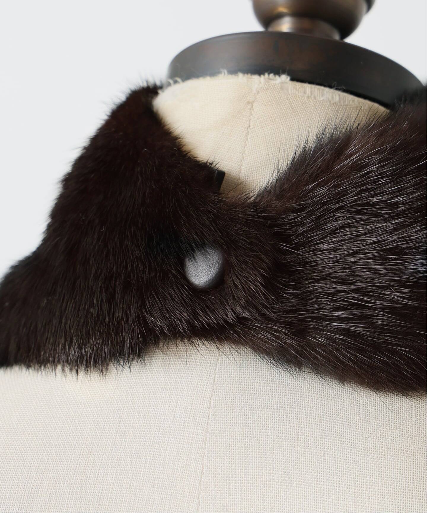 YVES SALOMON/イヴ サロモン】 MINK BANDANA（スカーフ／バンダナ）｜L