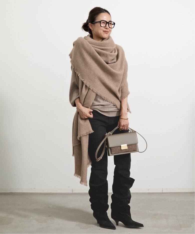 ALONPI/アロンピ】 CASHMERE STOLE（ストール）｜L