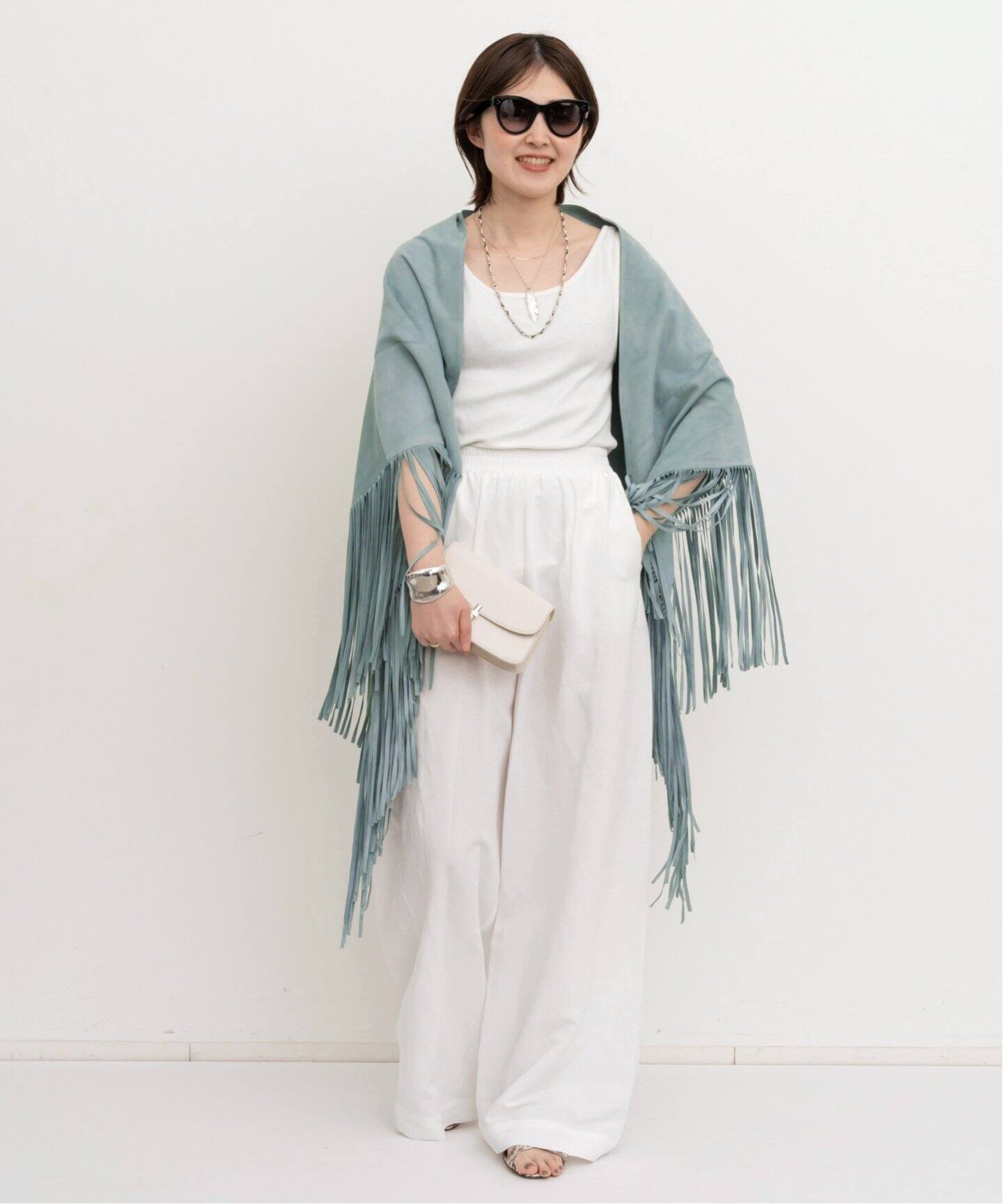 FURLING/ファーリング】 FRINGE SHAWL（ストール）｜L 