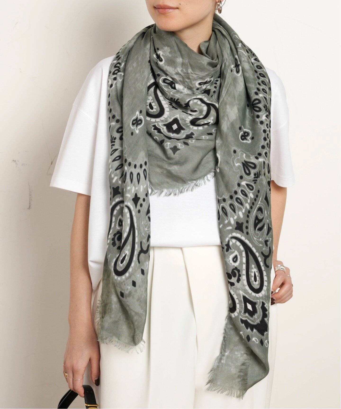 destin/デスティン】 ハンドプリントバンダナストール（スカーフ  