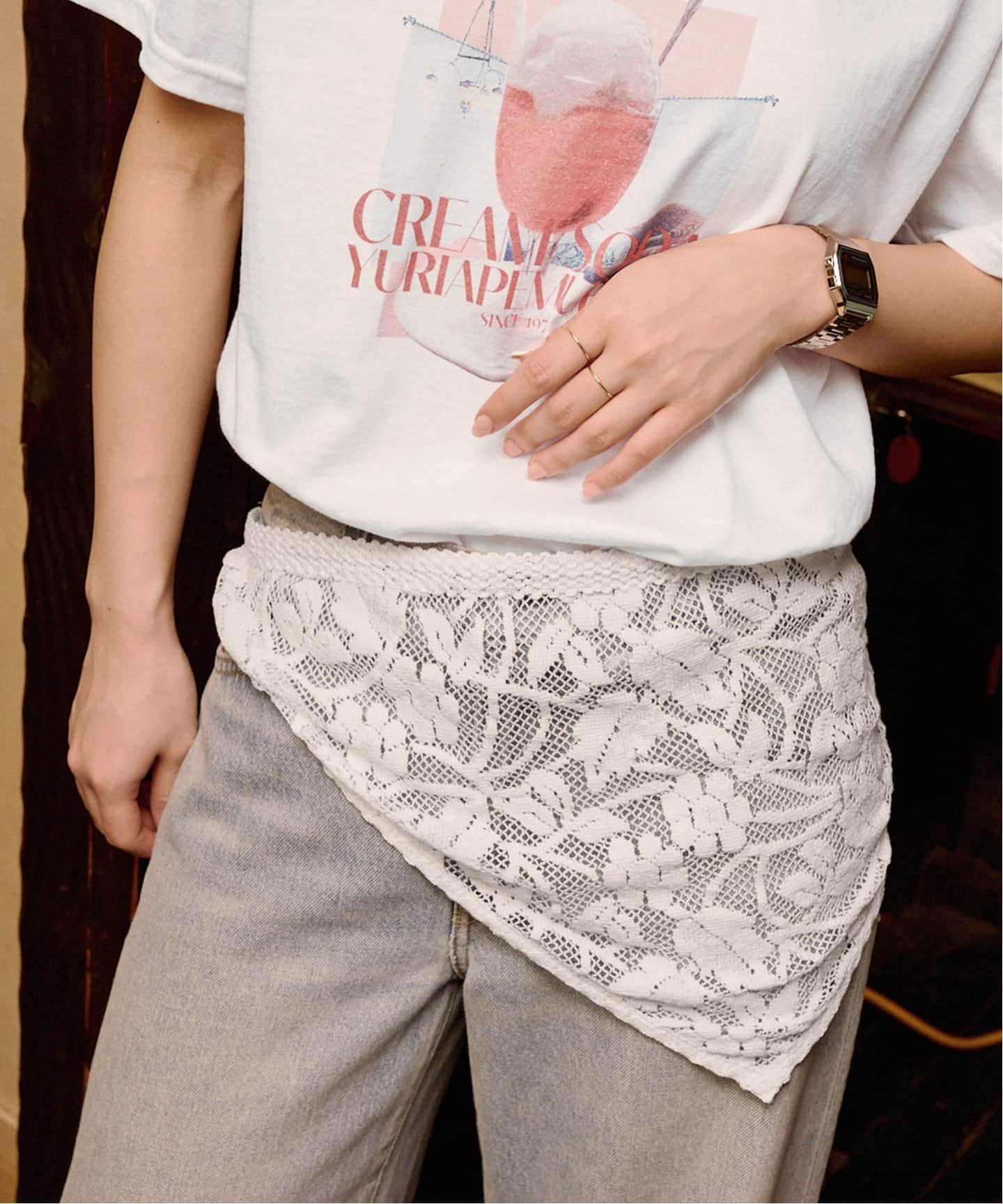 WEB限定》SLOBE citron. メッシュレースボネ（スカーフ