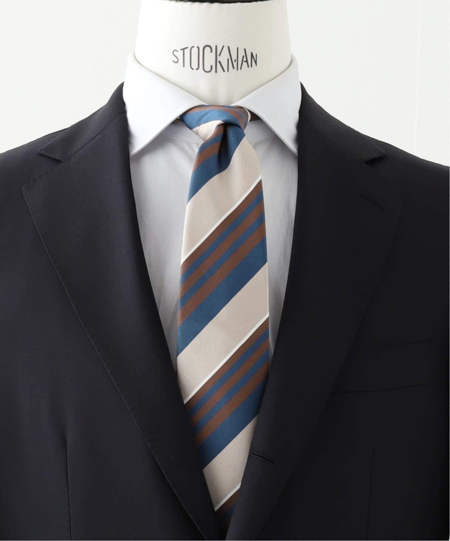 エディフィス（EDIFICE）/FRANCO BASSI (フランコ バッシ) コットンシルクマルチストライプタイ U25EE03− FRANCO BASSI (フランコ バッシ) コットンシルクマルチストライプタイ