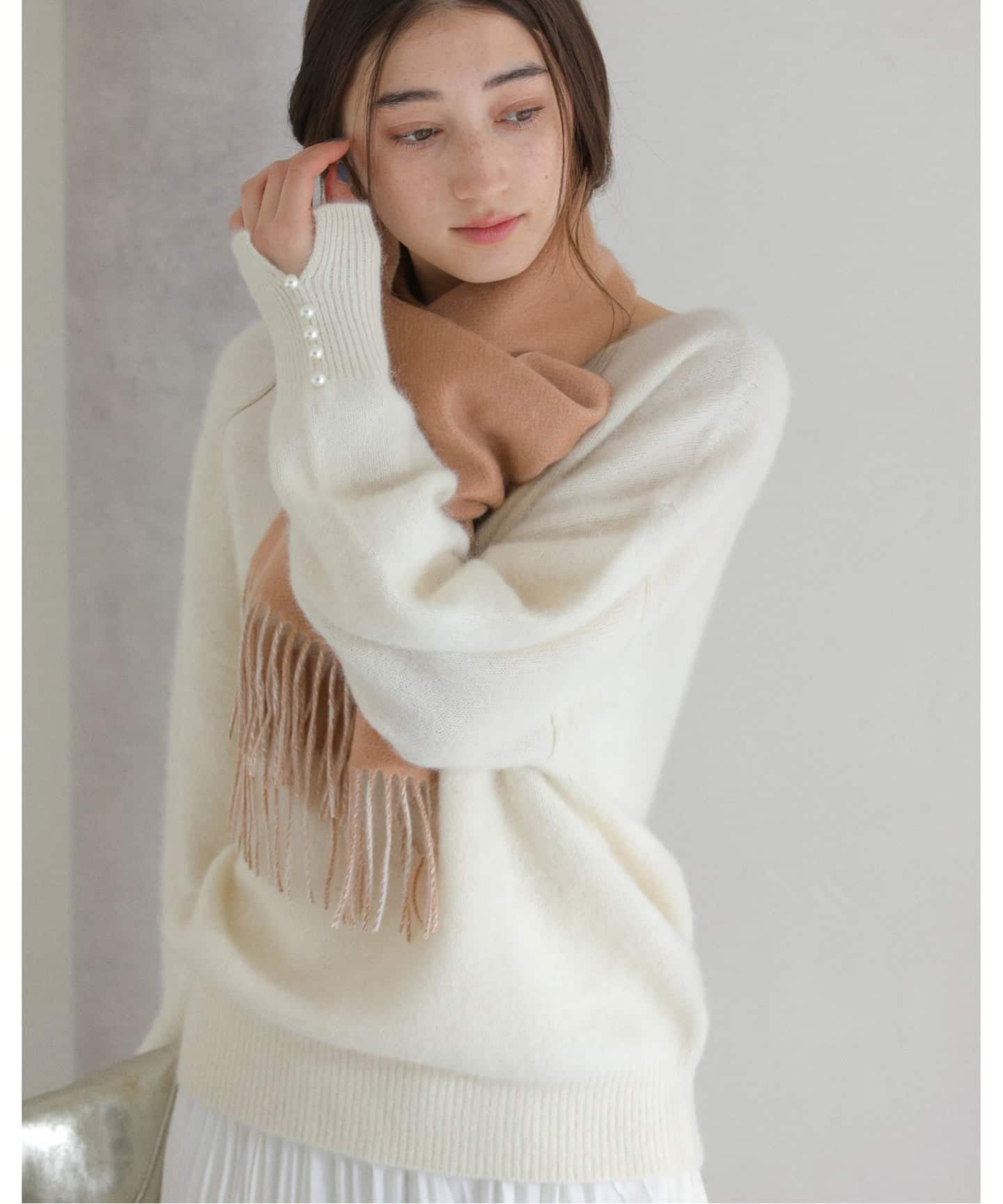 La Totalite カシミヤブレンド Wフェイスマフラー（マフラー）｜La