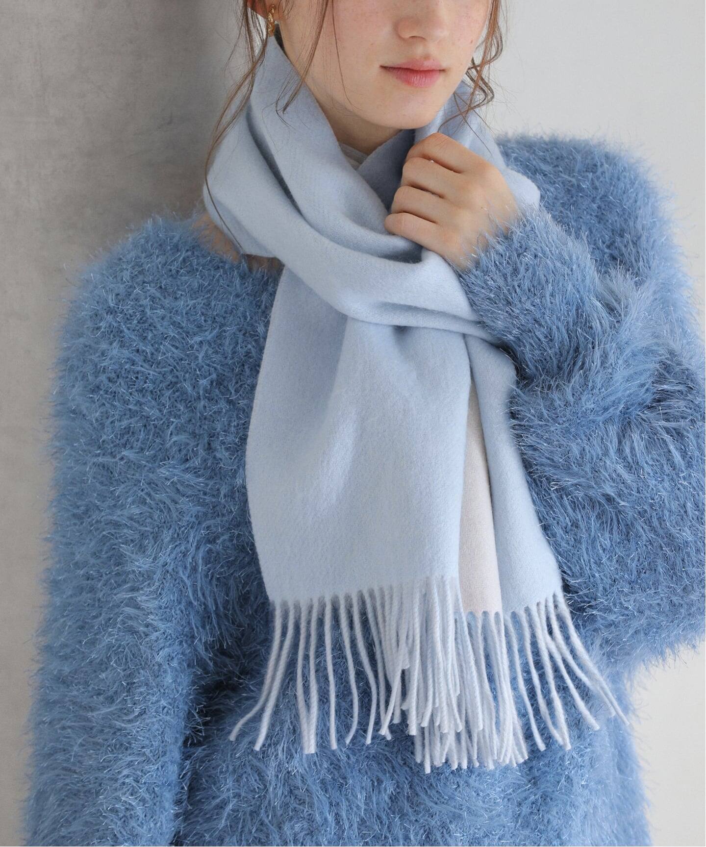 La Totalite カシミヤブレンド Wフェイスマフラー（マフラー）｜La