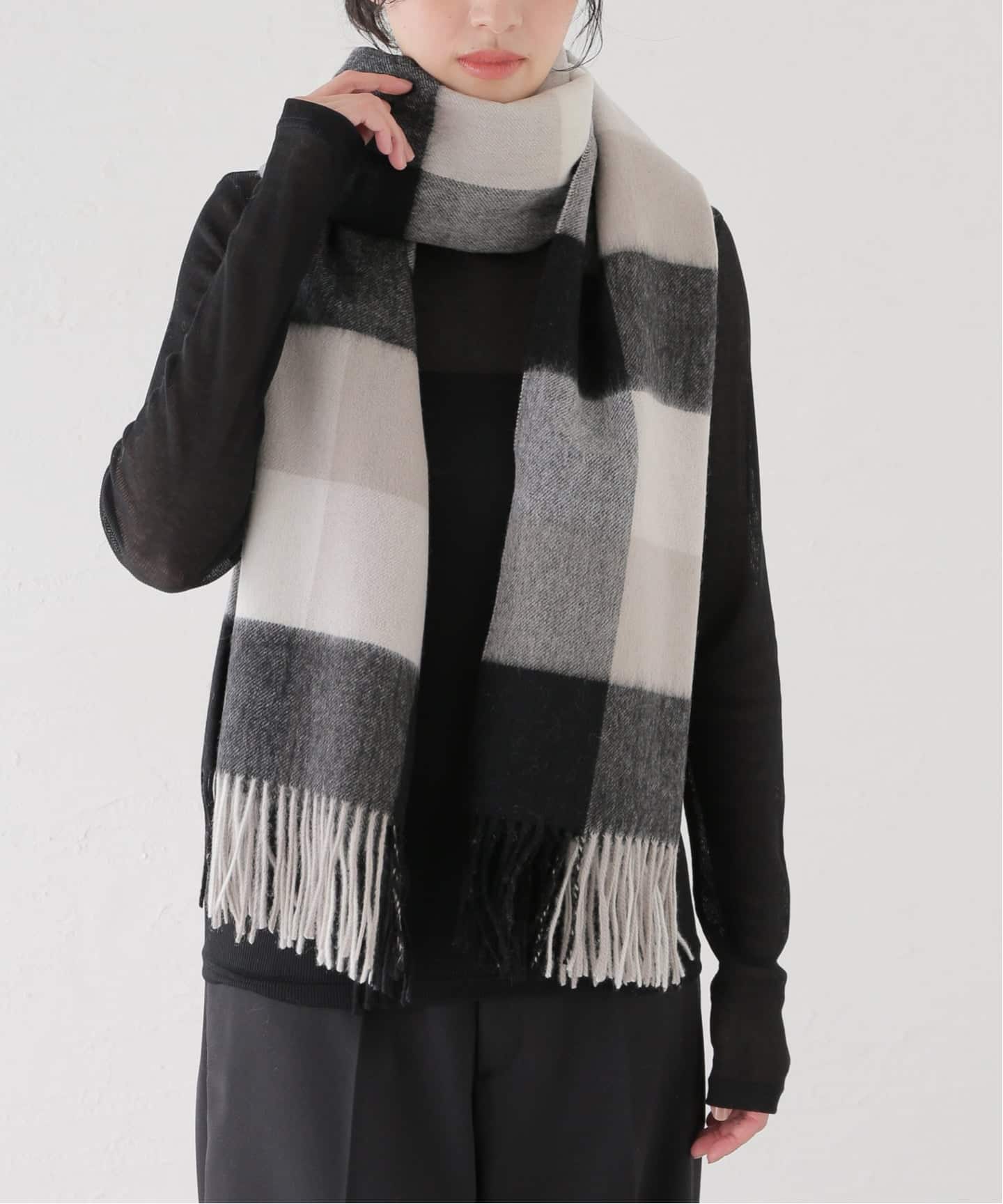 TWEEDMILL ウールチェックストール TWEEDMILL/ツイードミル ウール チェックストール 70*190cm（ストール