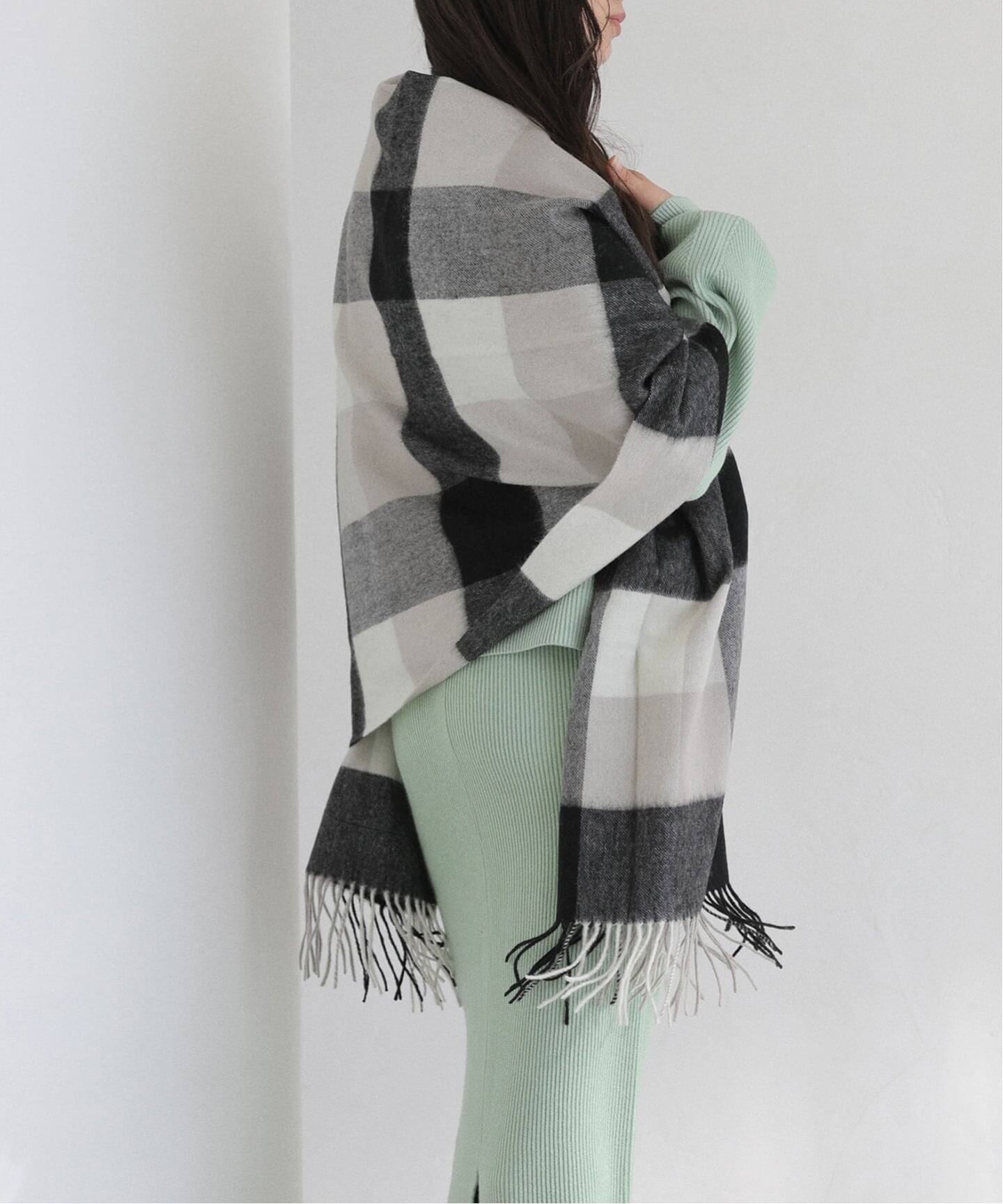 TWEEDMILL/ツイードミル ウール チェックストール 70*190cm（ストール