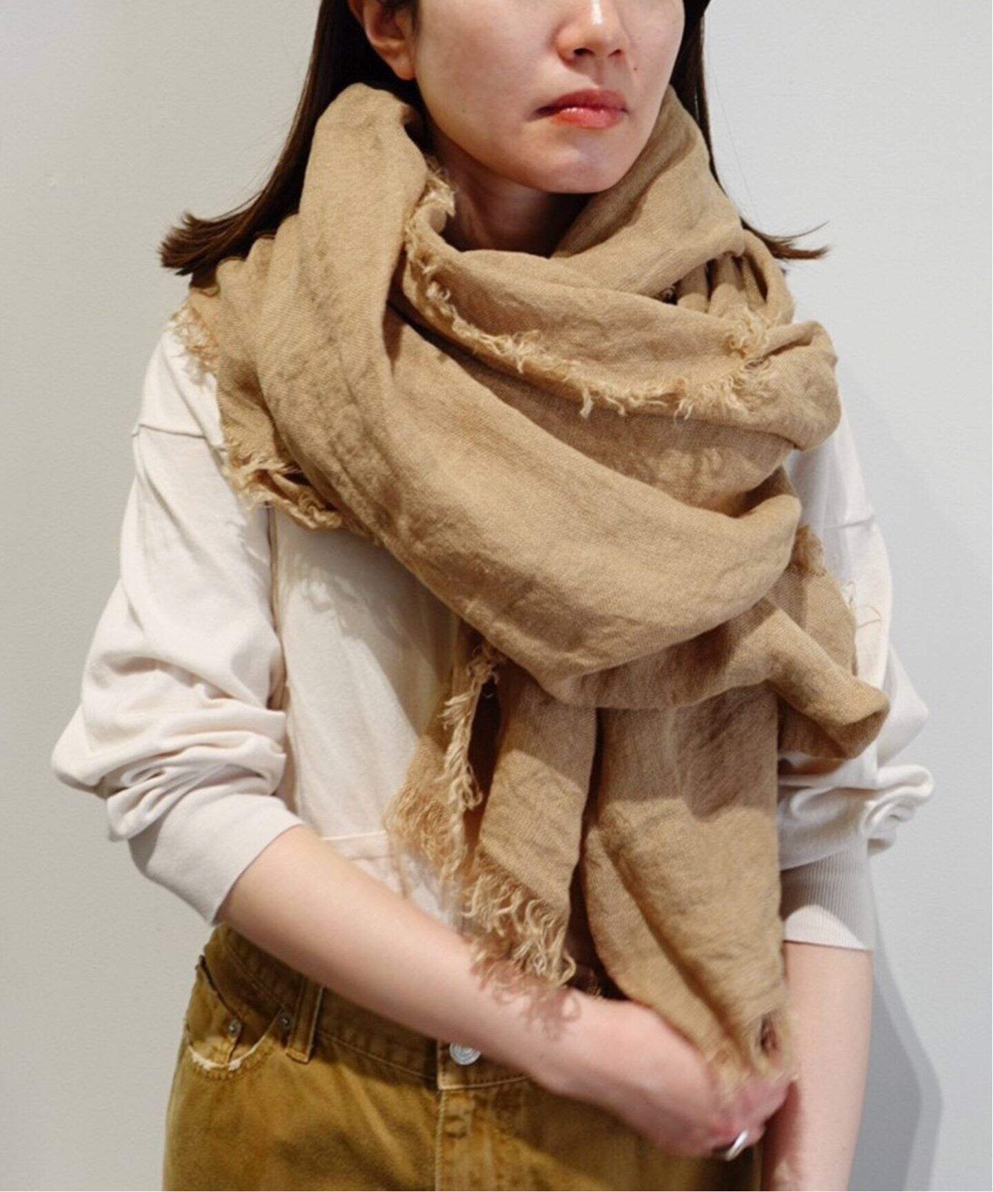 ASAUCE MELER/アソースメレ フランダースサンリネンガーゼストール  