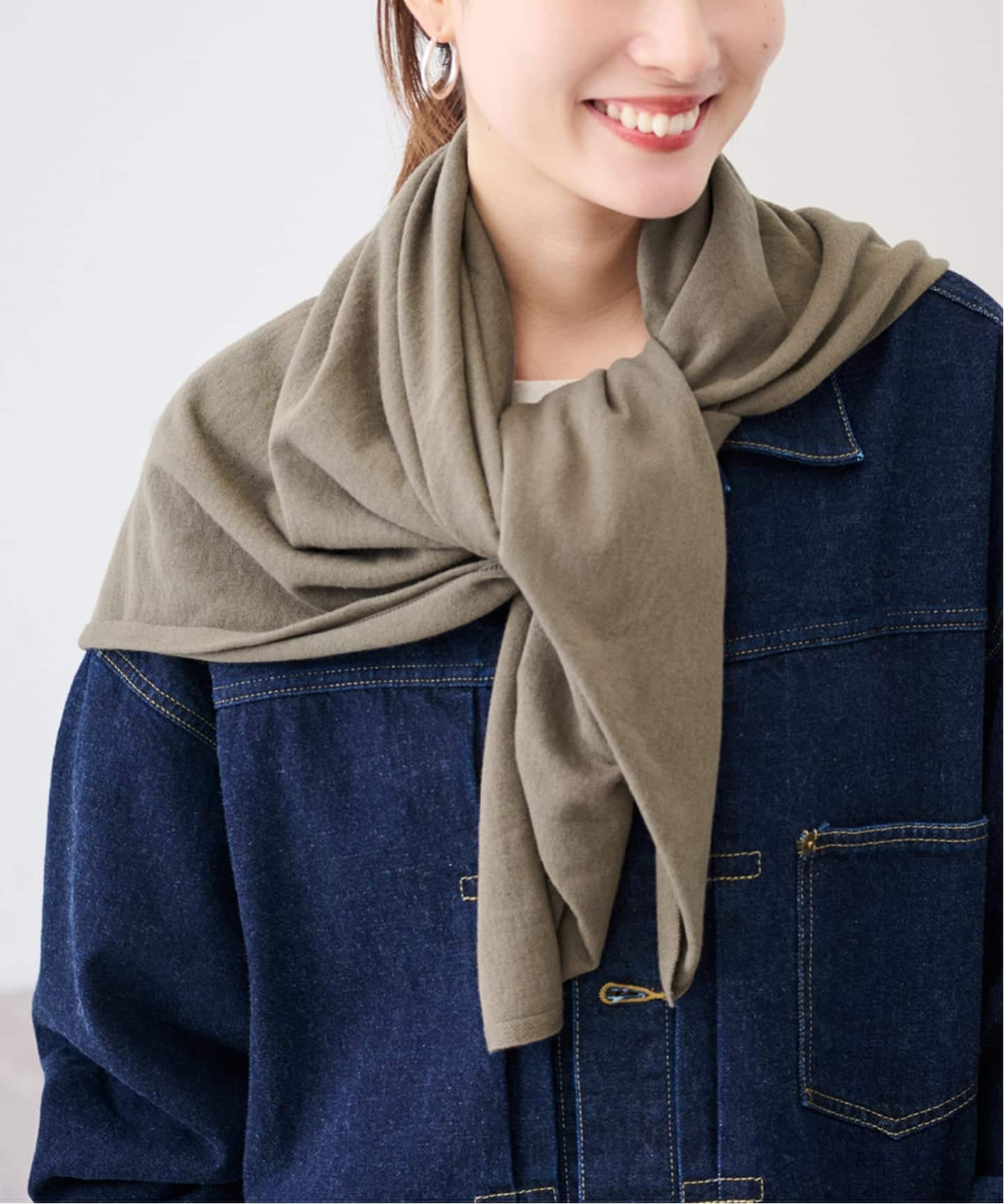 THROW/スロー コットンカシミヤスクエアショール（ストール