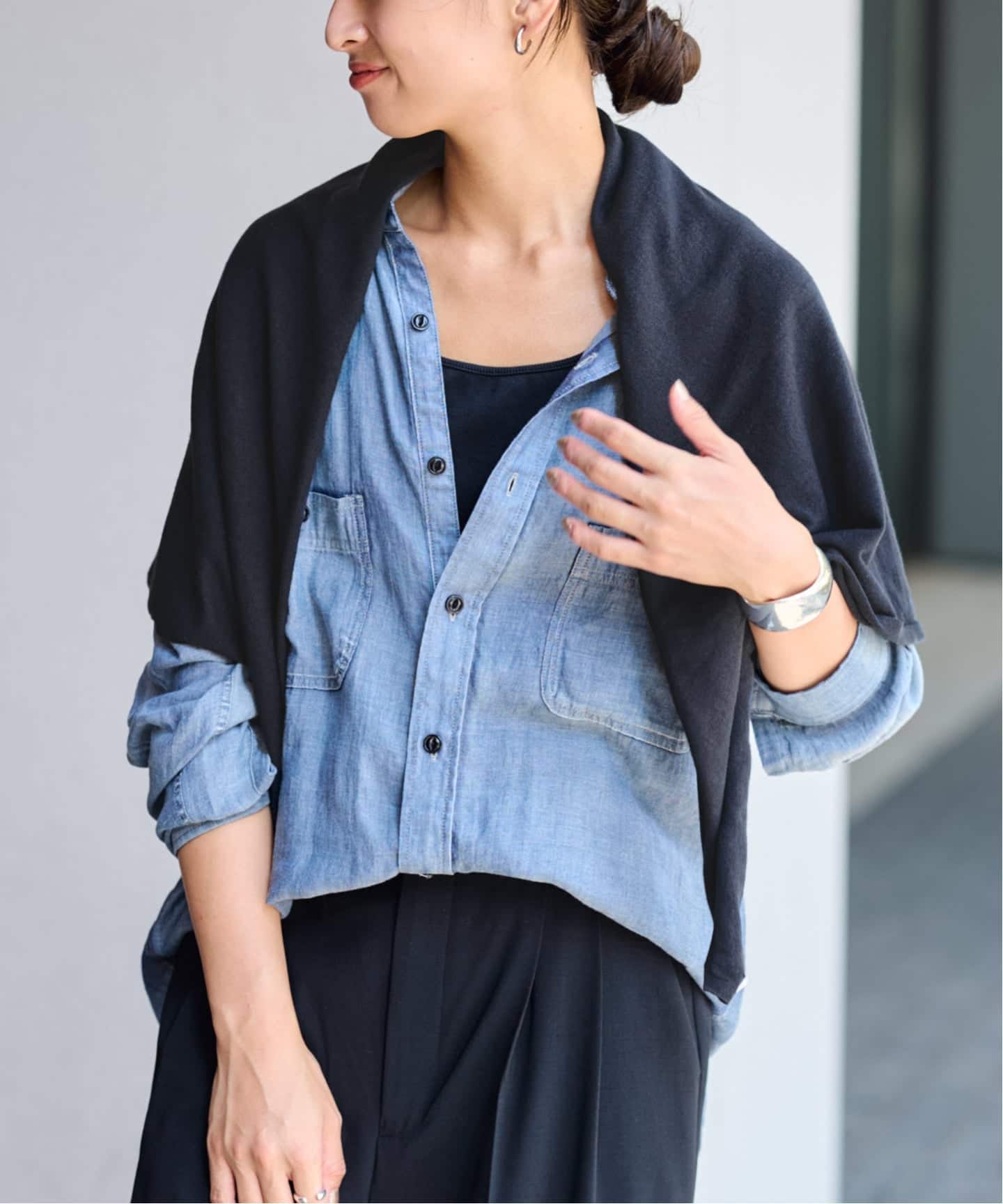 THROW/スロー コットンカシミヤスクエアショール（ストール