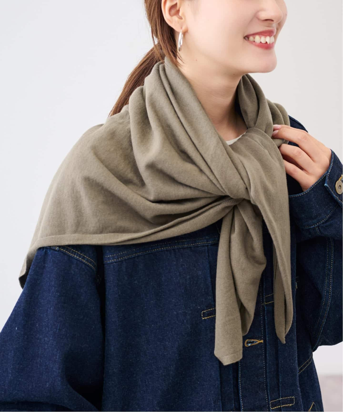 THROW/スロー コットンカシミヤスクエアショール（ストール