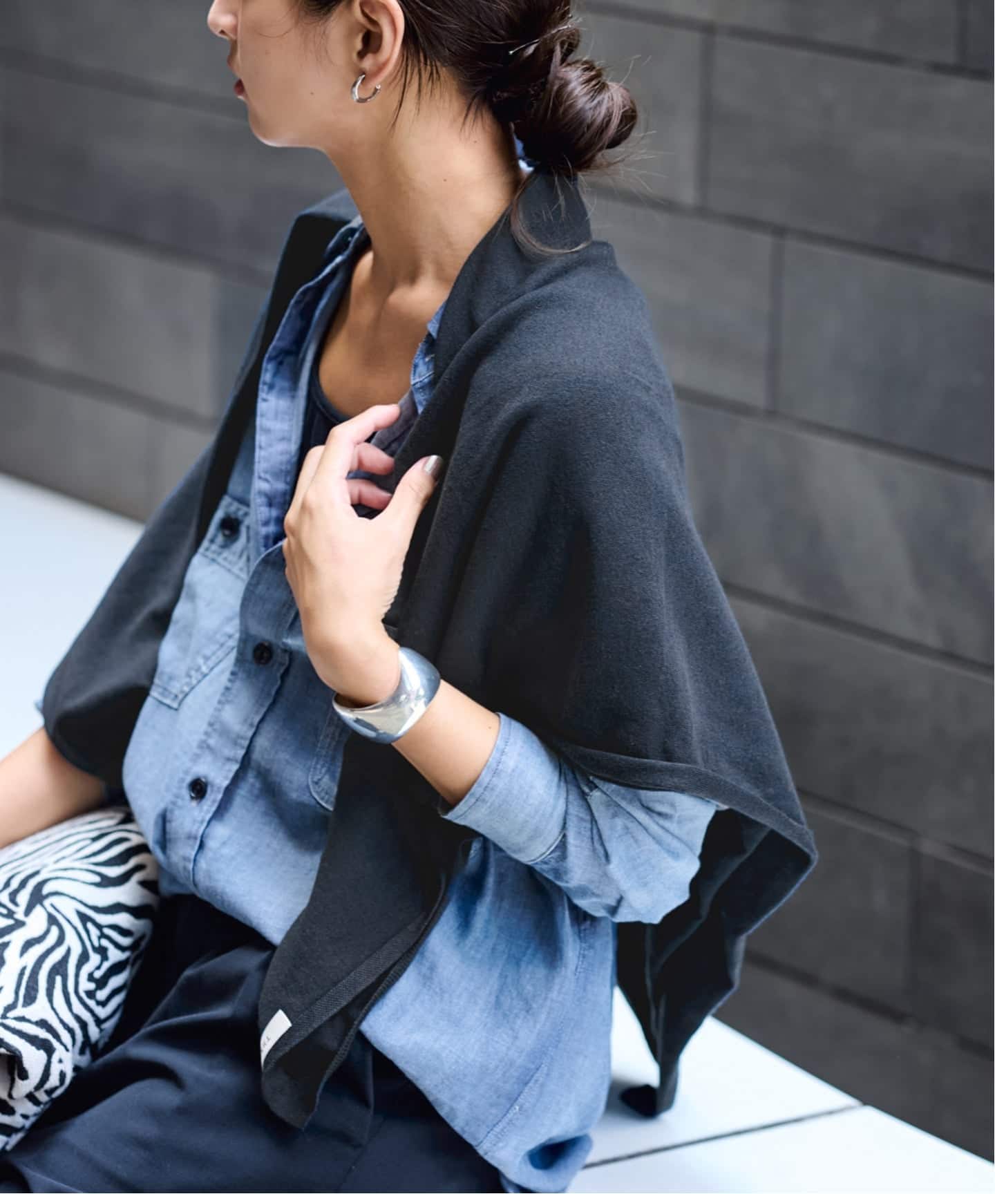 THROW/スロー コットンカシミヤスクエアショール（ストール