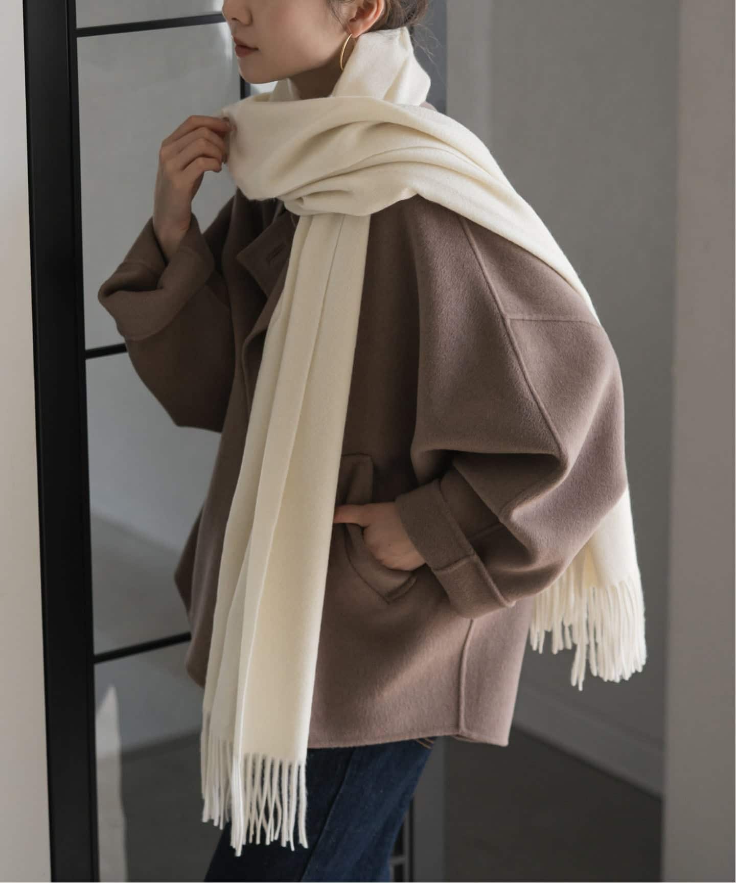 【未使用】ノーブル　カシミヤストール　ベージュ 追加》オリジナルカシミヤストール（マフラー）｜NOBLE（ノーブル）の