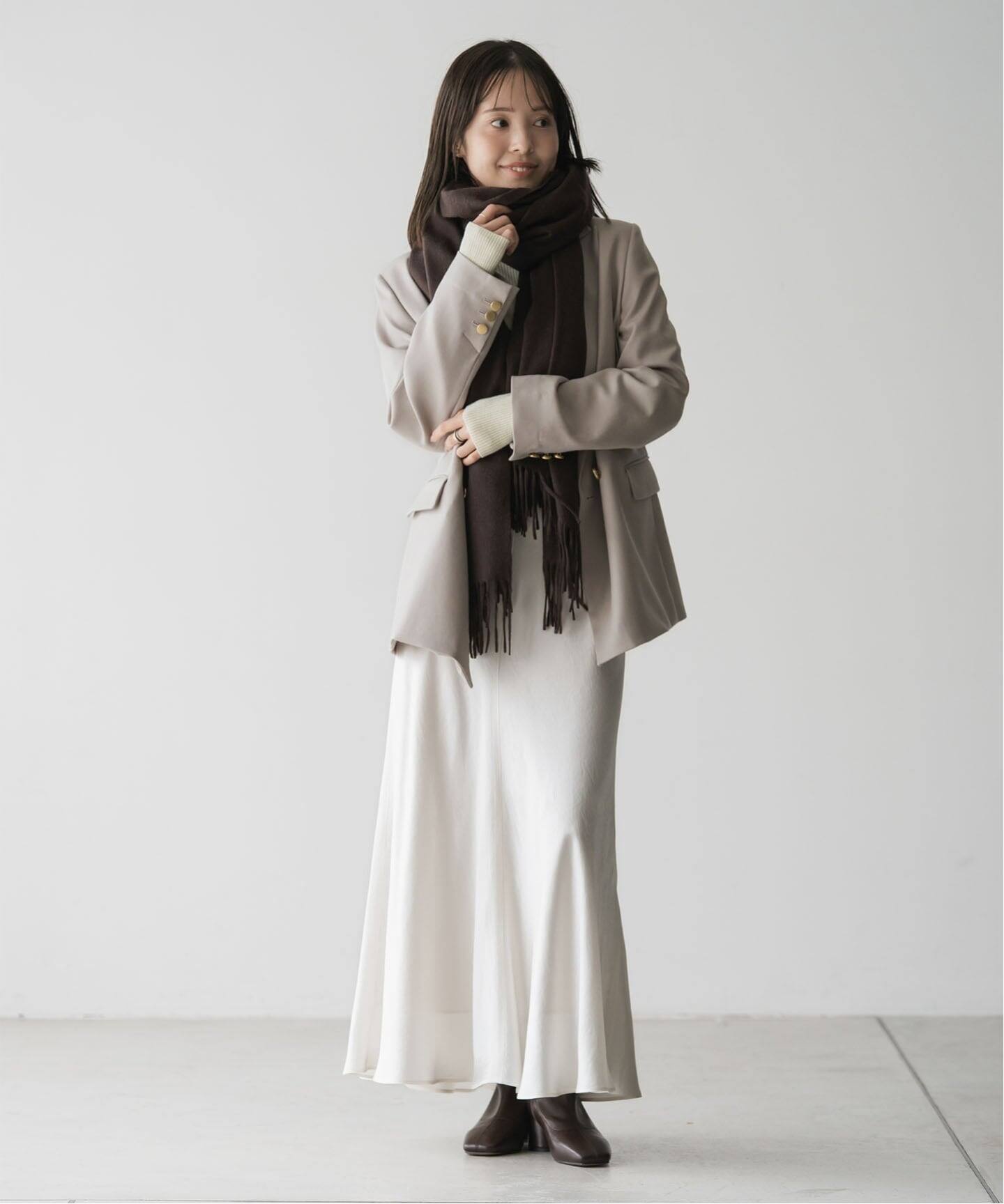 Noble ノーブル オリジナルカシミヤストール ホワイト 追加2》オリジナルカシミヤストール（マフラー）｜NOBLE（ノーブル）の