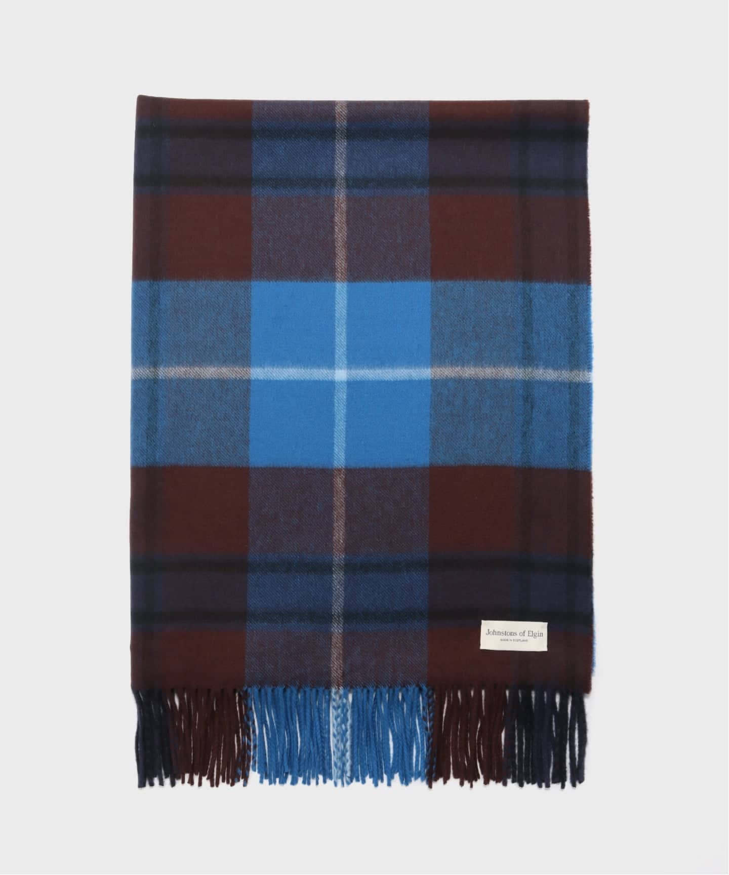 Johnstons of Elgin】cashmere check stole：ストール（マフラー