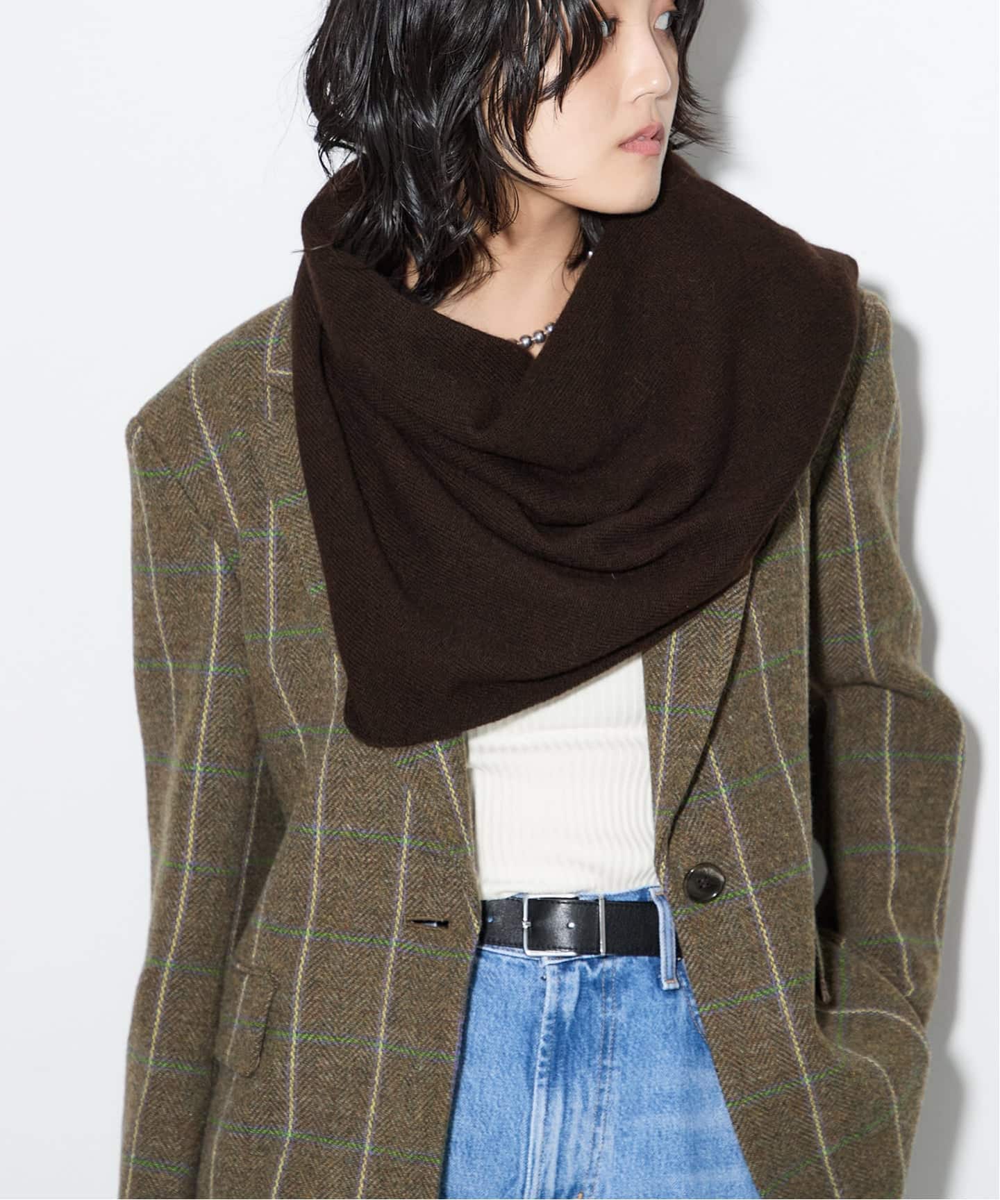 ASAUCE MELER】シームレス トライアングル カシミヤニットストール