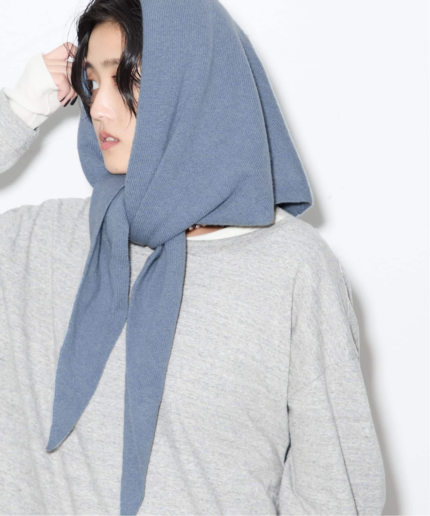 ASAUCE MELER】シームレス トライアングル カシミヤニットストール