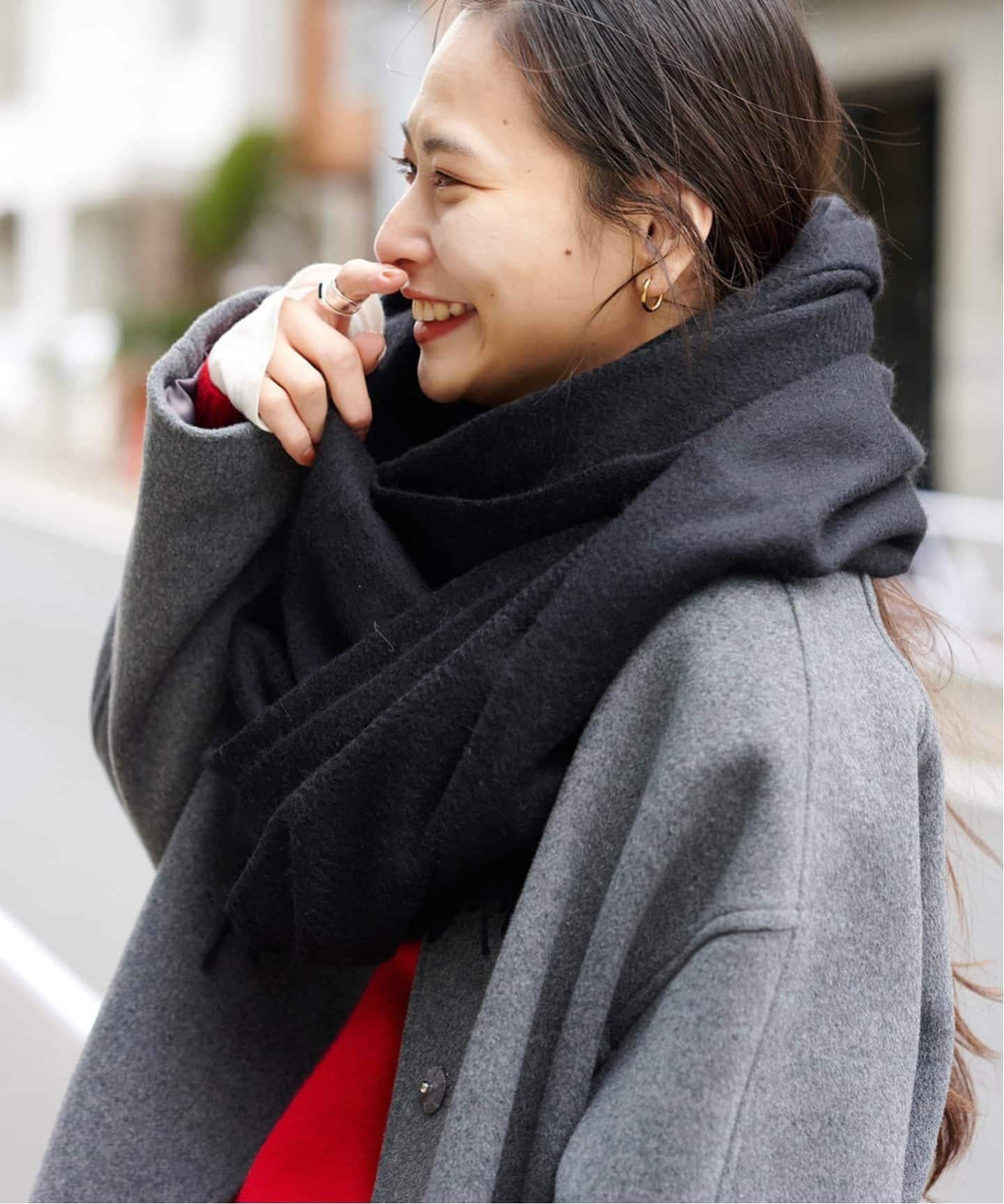 JOURNAL STANDARDカシミヤストール 黒×グレー 追加予約》Cashmere ストール（ストール）｜JOURNAL STANDARD