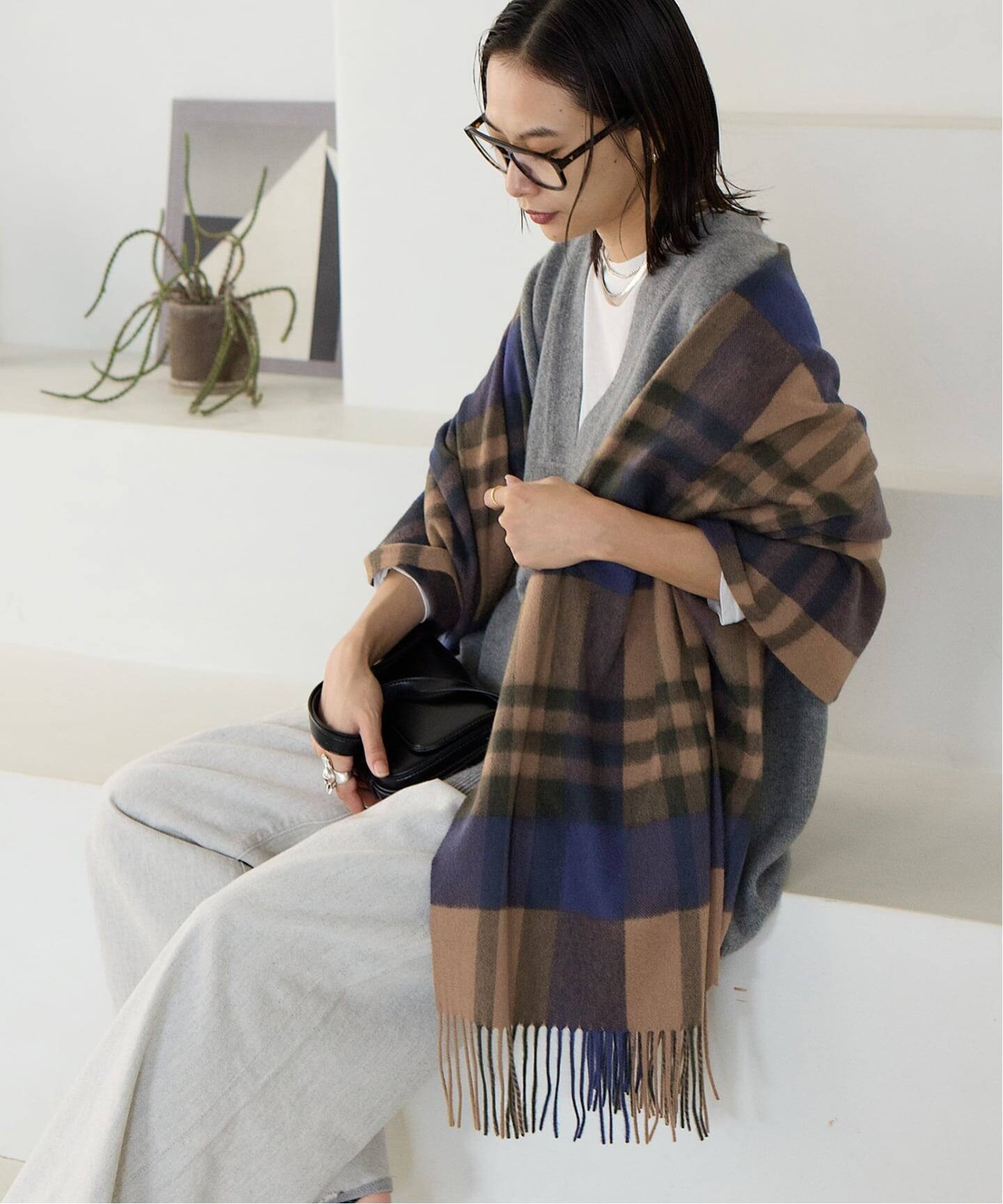 ★ジャーナルスタンダード★カシミアストール　ネイビー★ JOURNAL STANDARD ストール マフラー 「追加」Cashmere