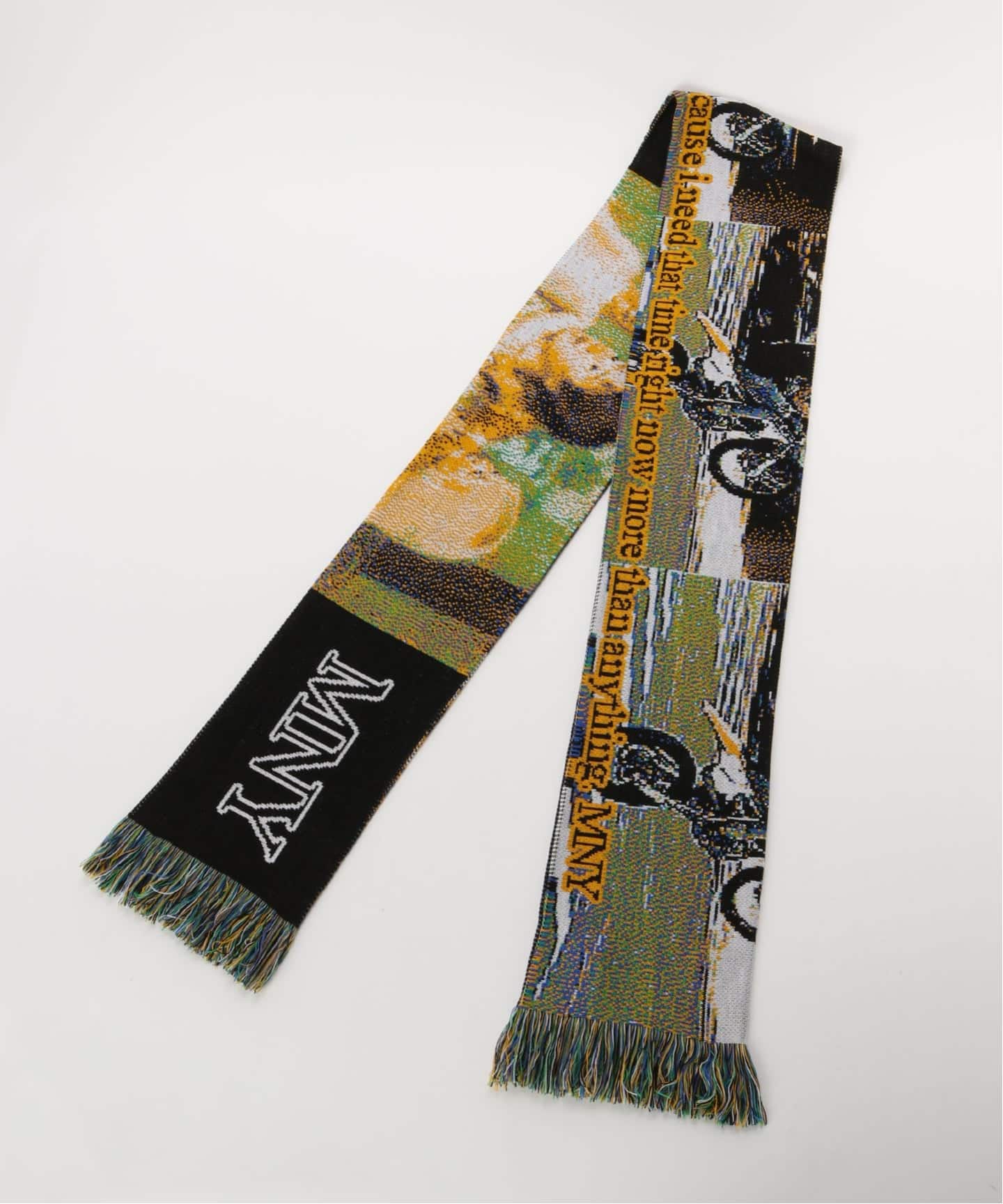 M418/美品 ドイツ製 モンマルトルニューヨーク ジャカードマフラー Montmartre New York/モンマルトルニューヨーク】 Rider Scarf