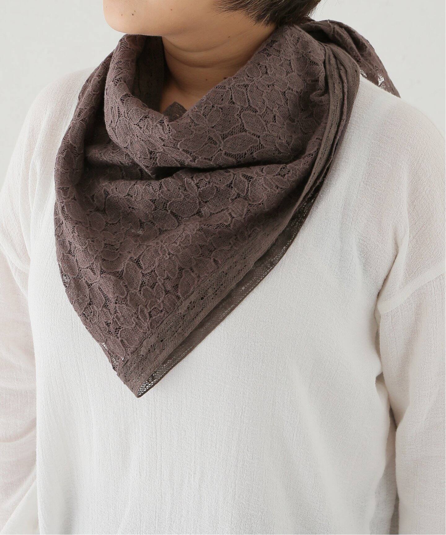 SOIL】 TULLE LACE TRIANGLE STOLE（スカーフ／バンダナ）｜journal