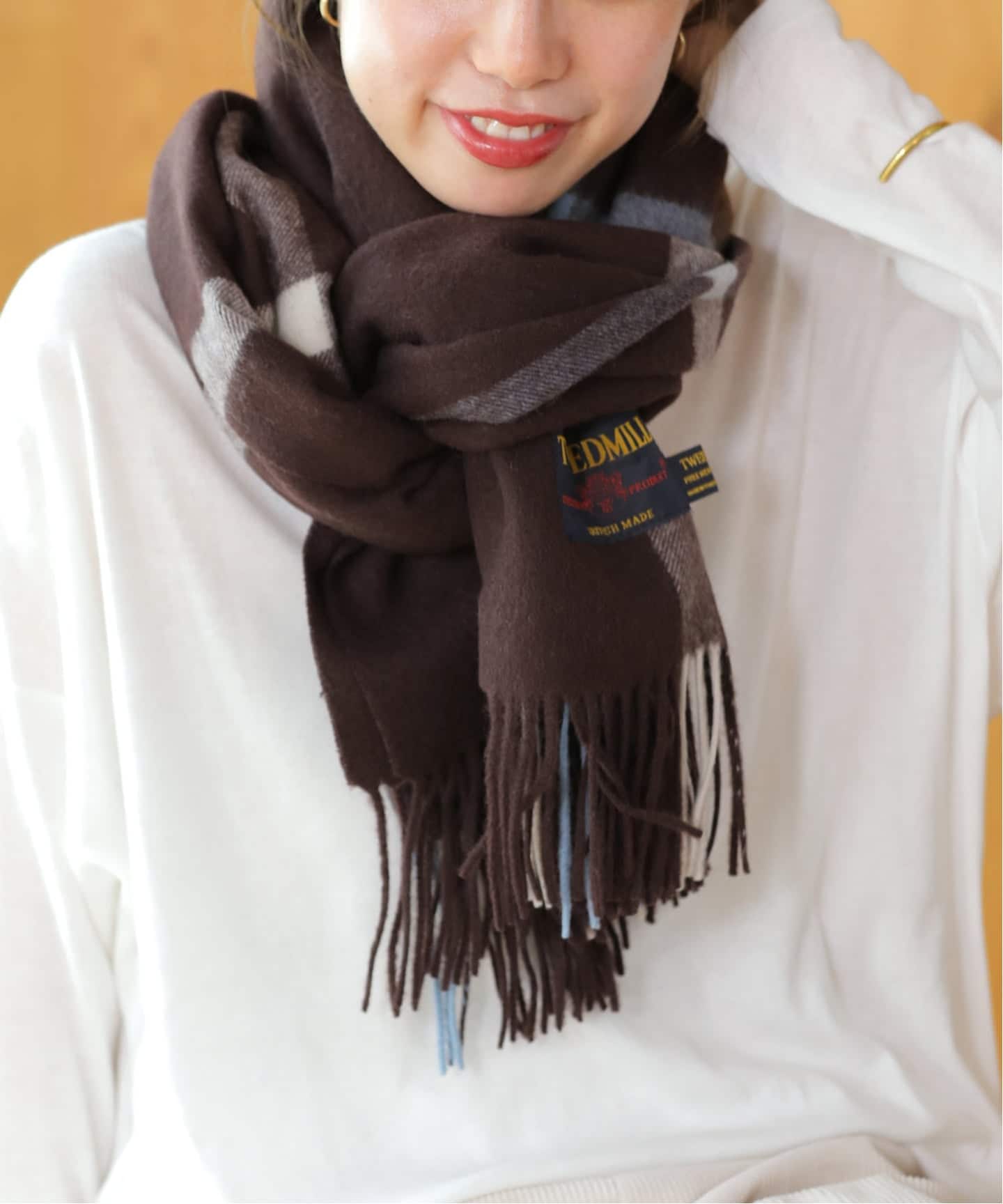 追加》【TWEEDMILL/ツイードミル】 チェックストール（ストール