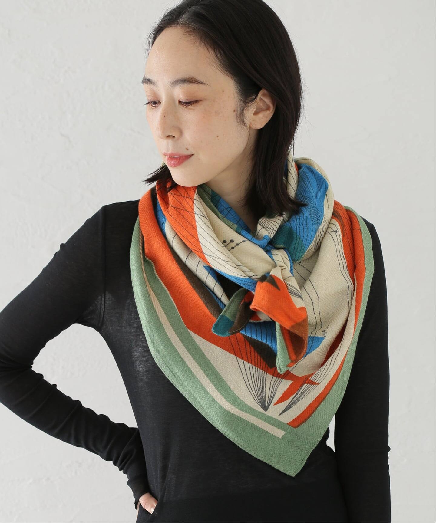 マニプリ スカーフ オレンジ マニプリ スカーフ オレンジ |スカーフ