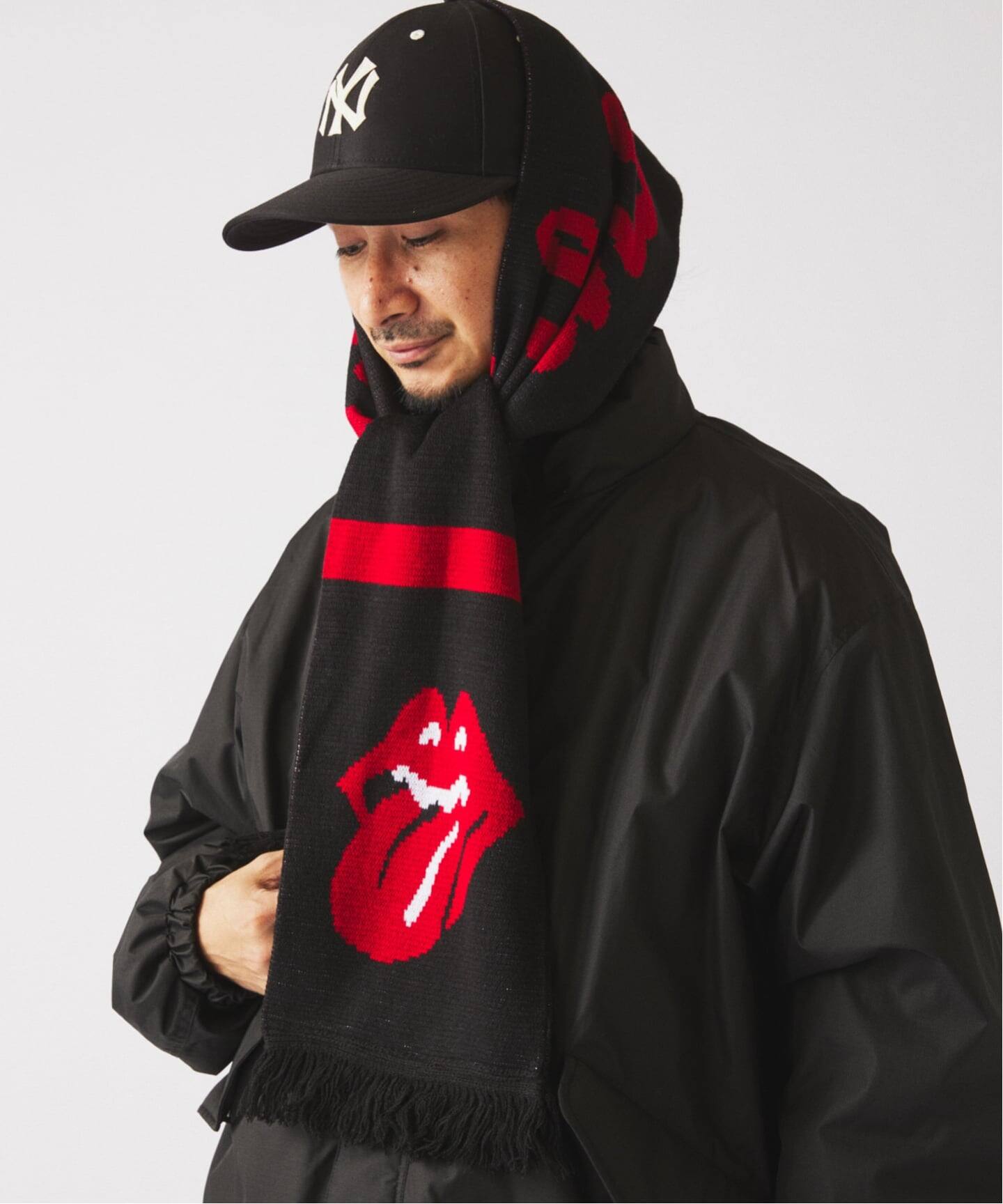JOURNAL STANDARD ジャーナルスタンダード ローリングストーンズ/サッカーマフラー      ブラック ユニセックス / 240001183480 THE ROLLING STONES / ローリングストーンズ 別注 サッカー マフラー