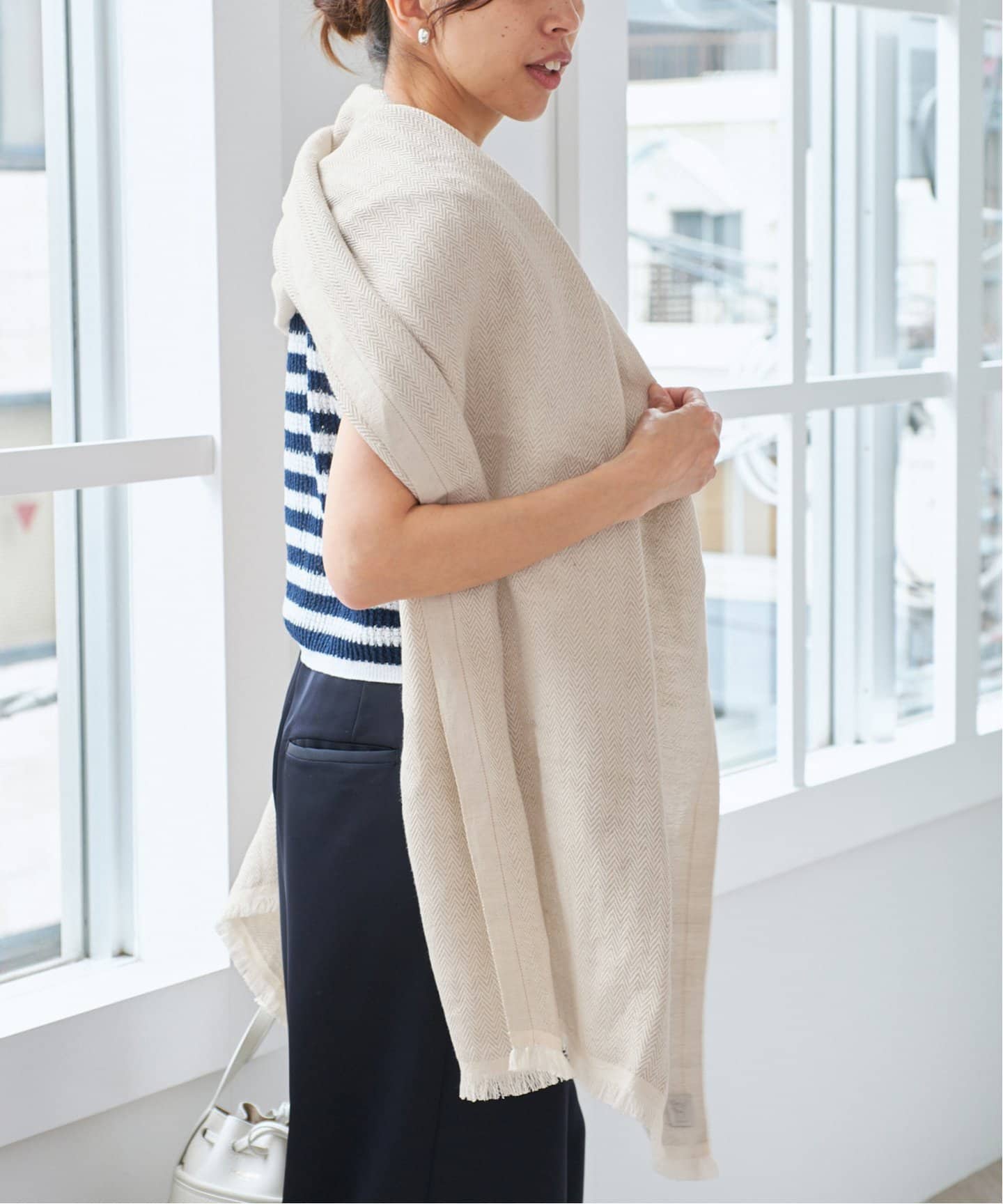 【natu⭐︎ プロフィール必読】新品 IENA ニムニムデュアイ NIMNIMDUAI/ニムニムデュアイ LINEN GAUZE リネンストール