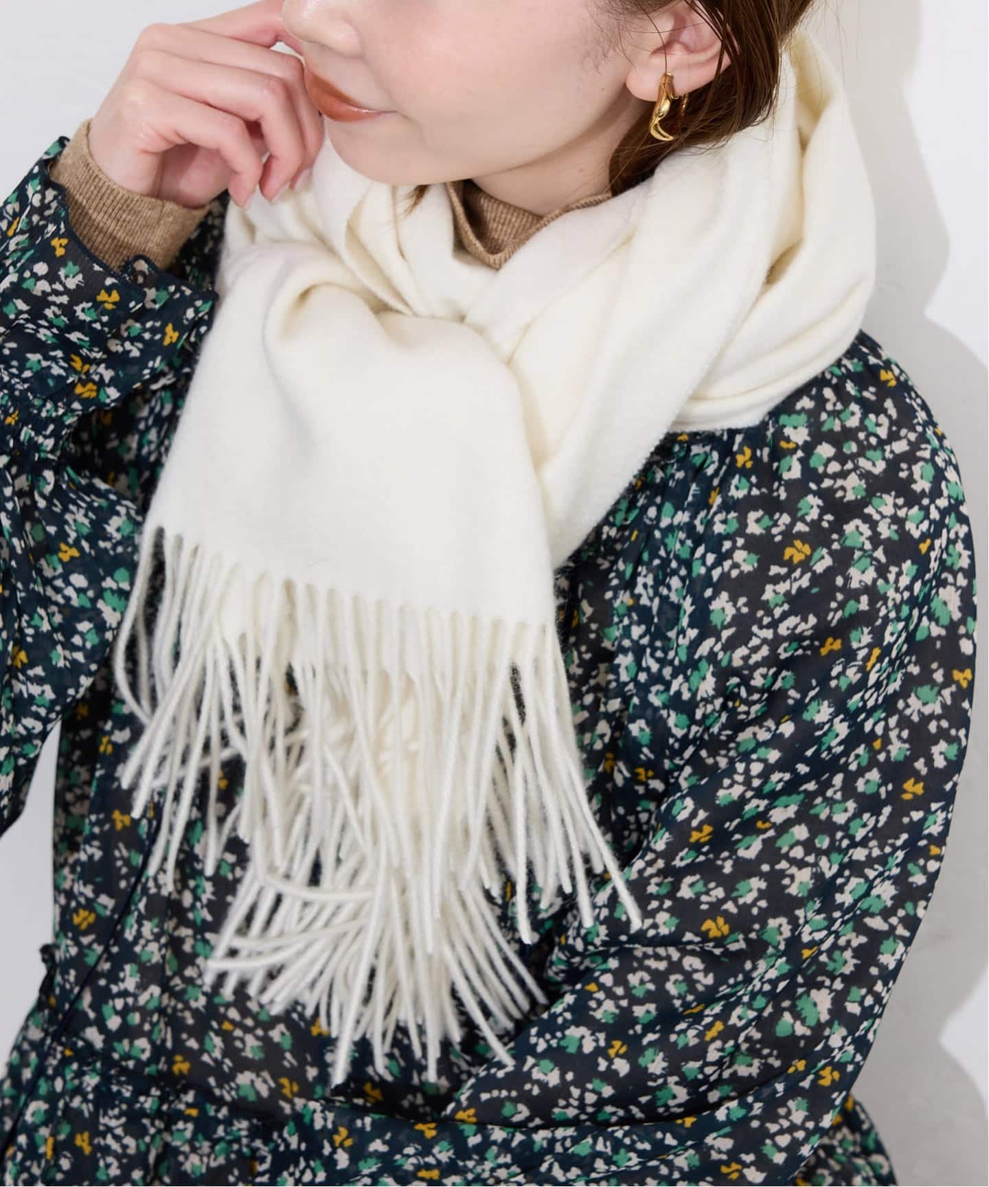 IENA カシミヤストール IENA（イエナ）の「【NIMNIMDUAI/ニムニムデュアイ】PLAIN THICK