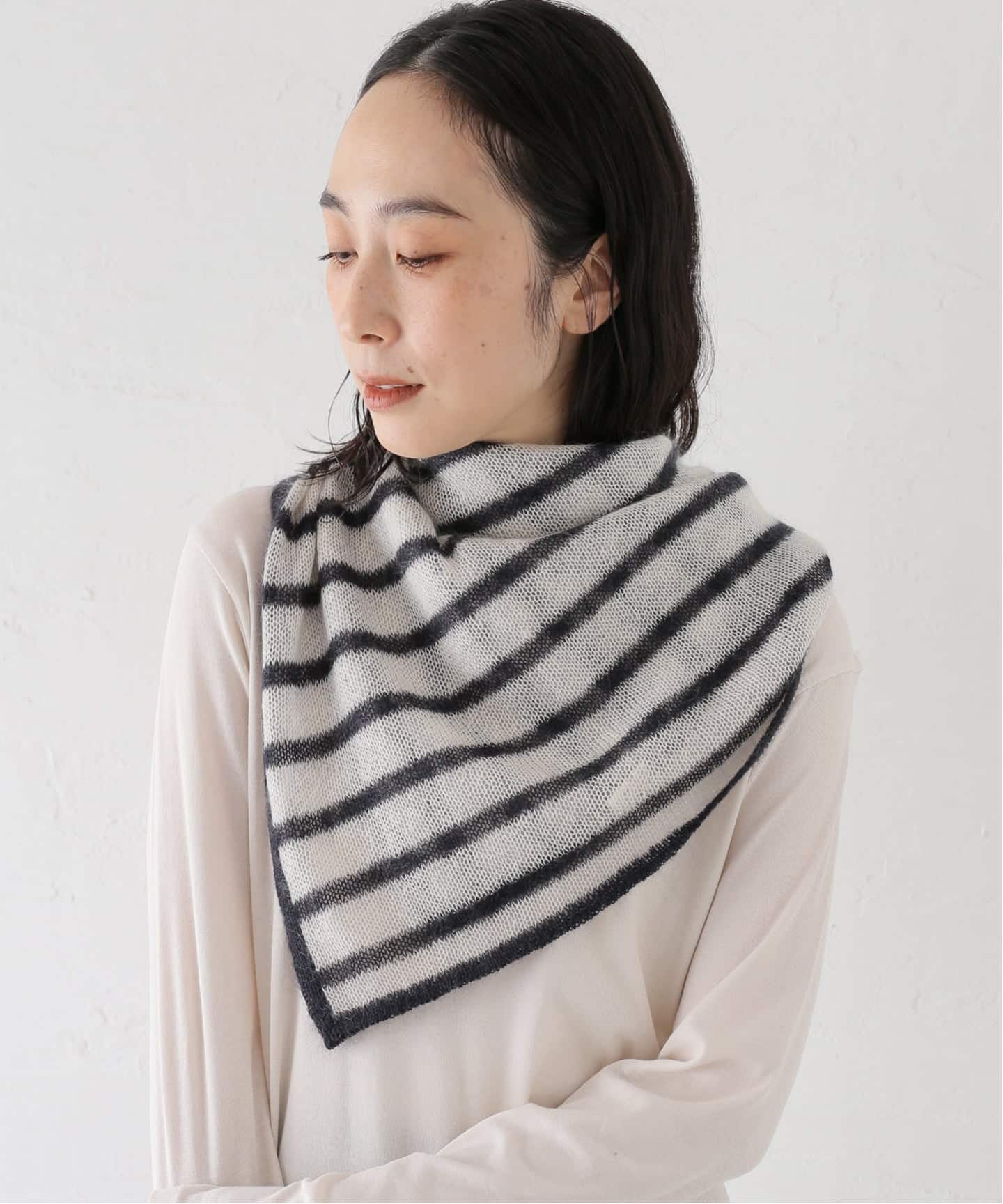 ASAUCE MELER / アソースメレ HAIRY BORDER スカーフ（ストール