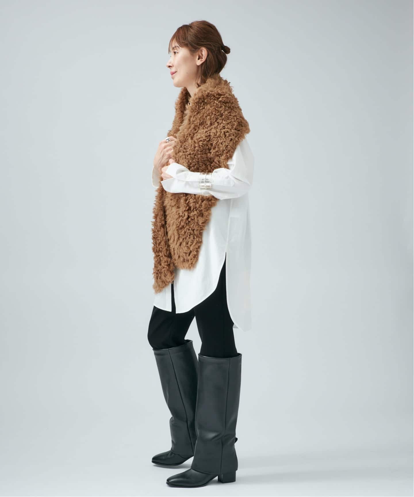 YVES SALOMON イヴ サロモン ECHARPE 170x22cm 26WAA603XXTICU/ECHAR