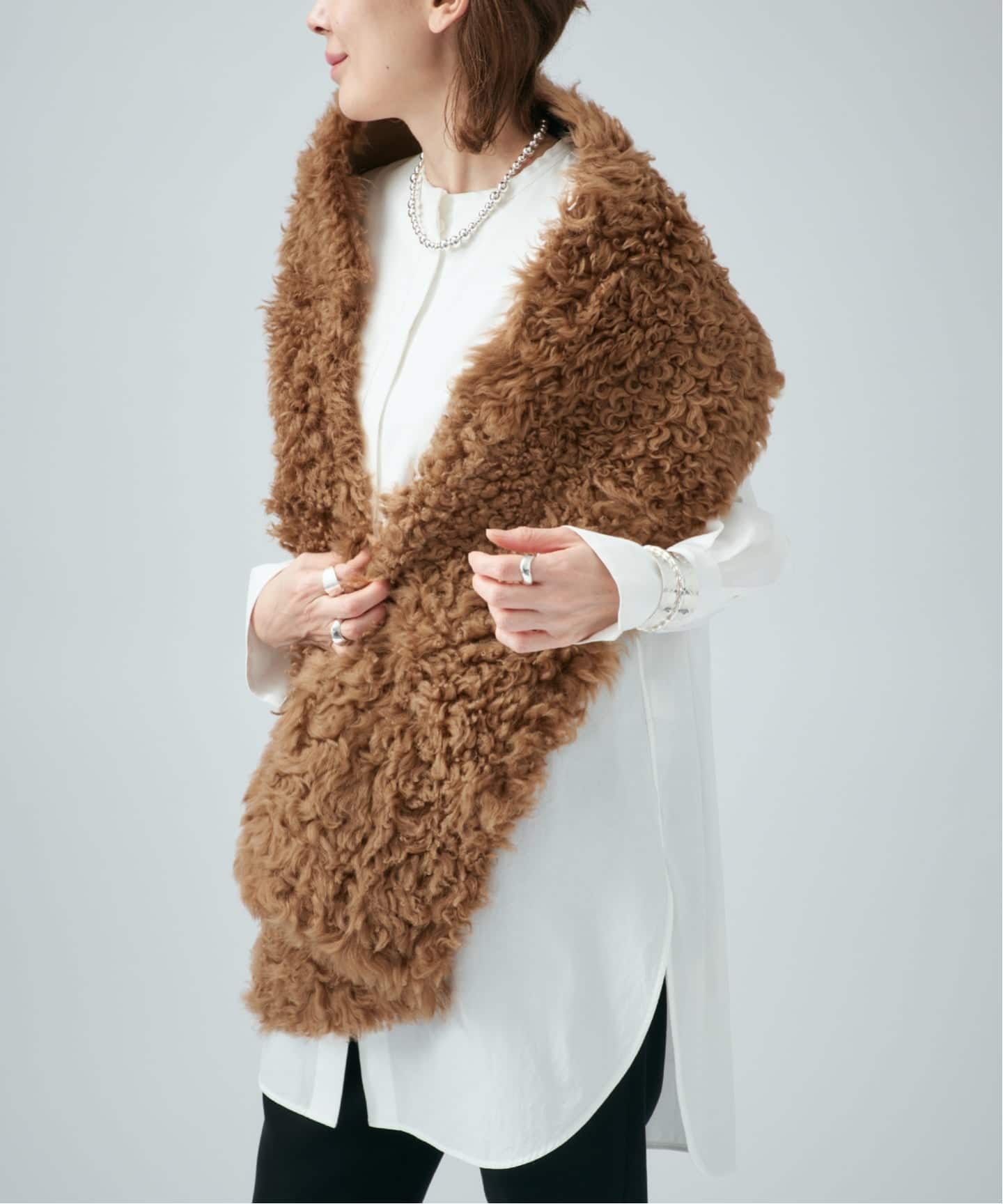 YVES SALOMON イヴ サロモン ECHARPE 170x22cm 26WAA603XXTICU/ECHAR