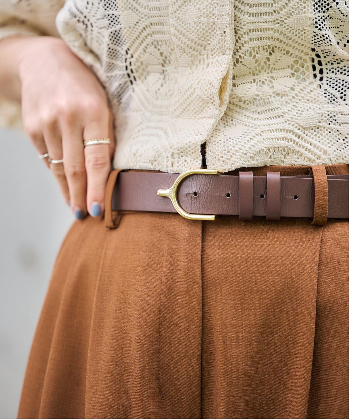 ♯267 KAPITAL キャピタルサザンクロスバックルレザーベルト革レディース Belts | KAPITAL