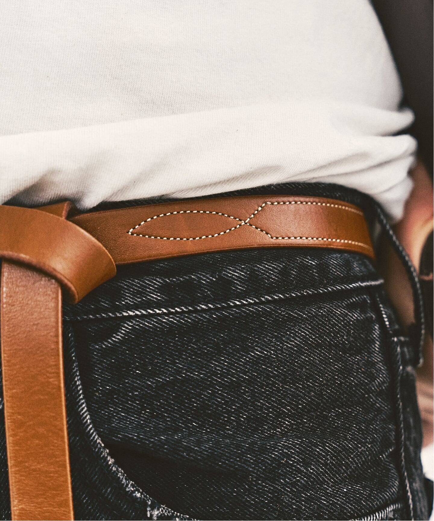 TORY LEATHER / トリーレザー 417別注 3/4inch REPEATED STITCH BELT